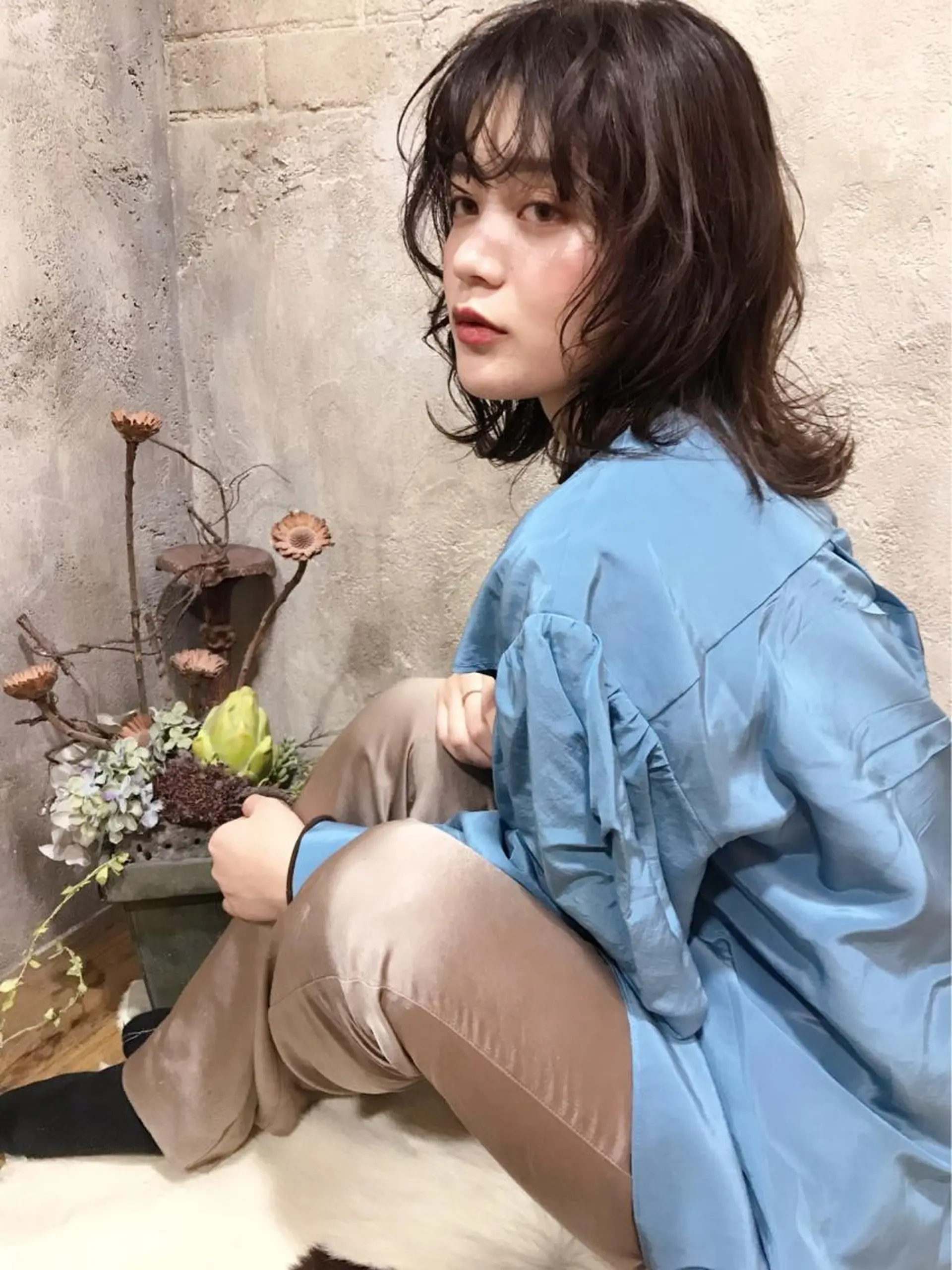 ミディアム カット ヘアカラー 韓国 / 中国ヘア 🦋Noniのヘアスタイル