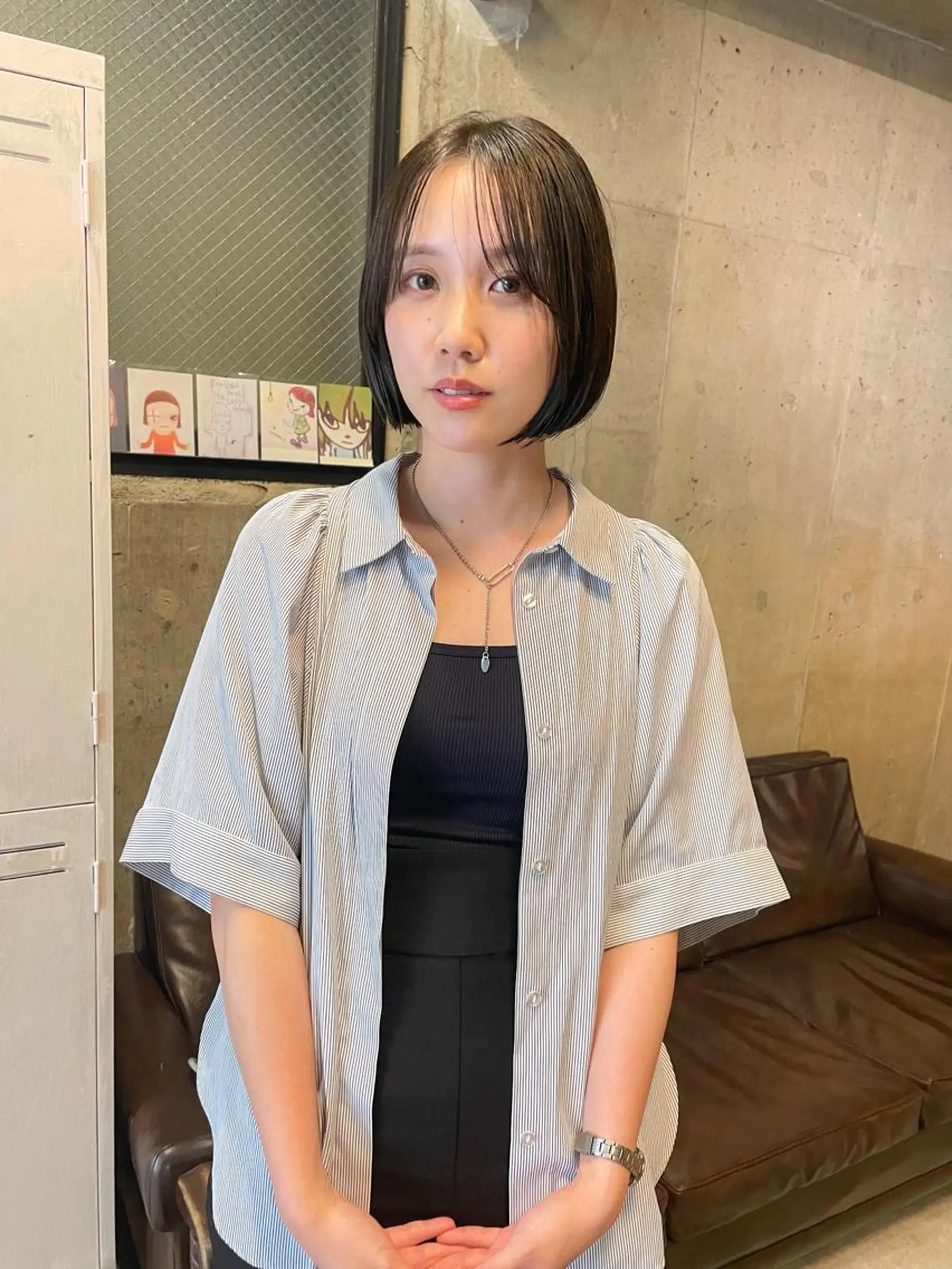 ショート カラー パーマ/レイヤー 岩山丈一郎のヘアスタイル