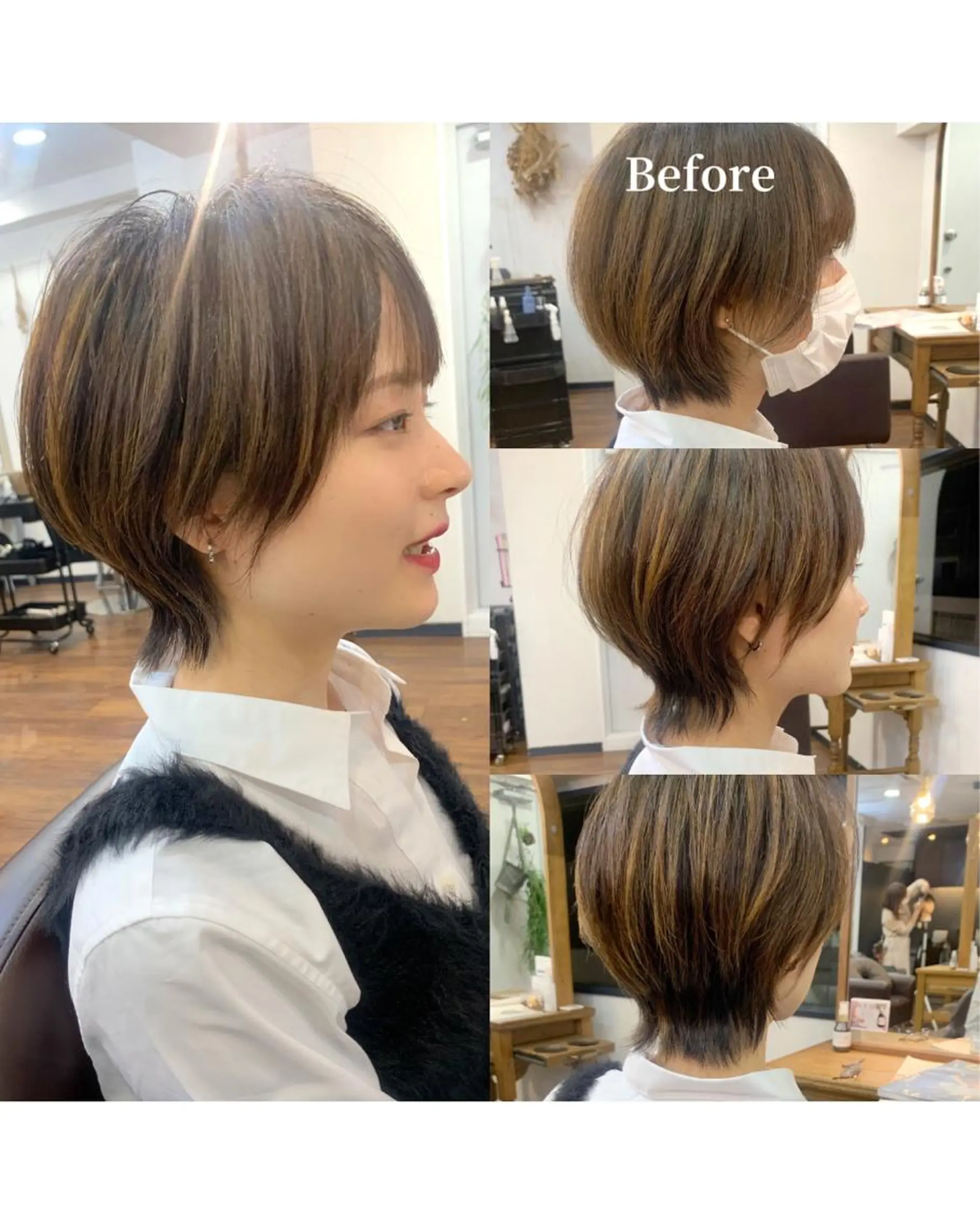 ショート カラー 縮毛矯正/ショート/ レイヤー/畑中正敏のヘアスタイル