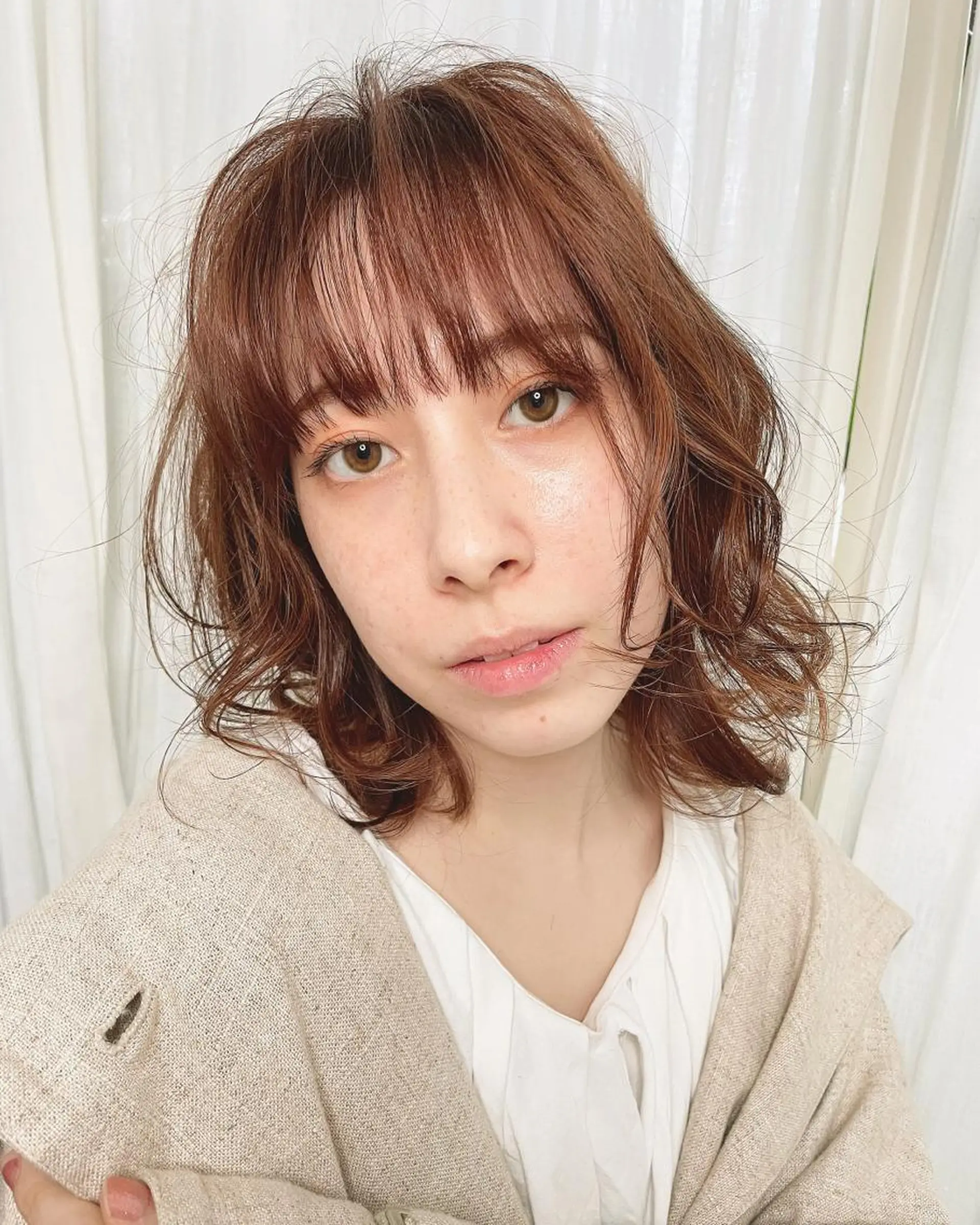 ミディアム パーマ 韓国風レイヤーカット 🇰🇷❕モカのヘアスタイル