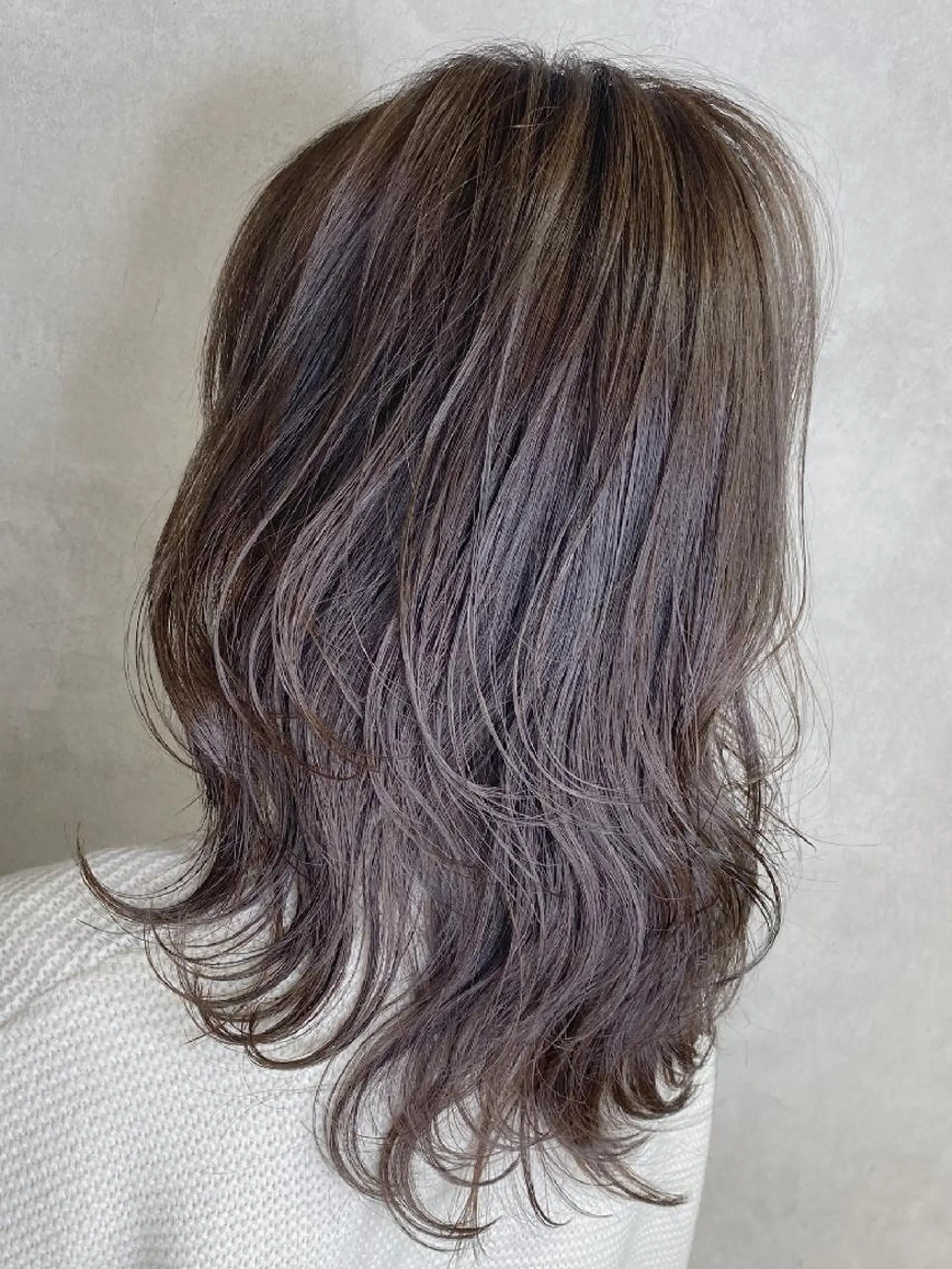 ミディアム カラー ラベンダーカラー ウルフカット カット RIENS♡xrea 山本優舞のヘアスタイル