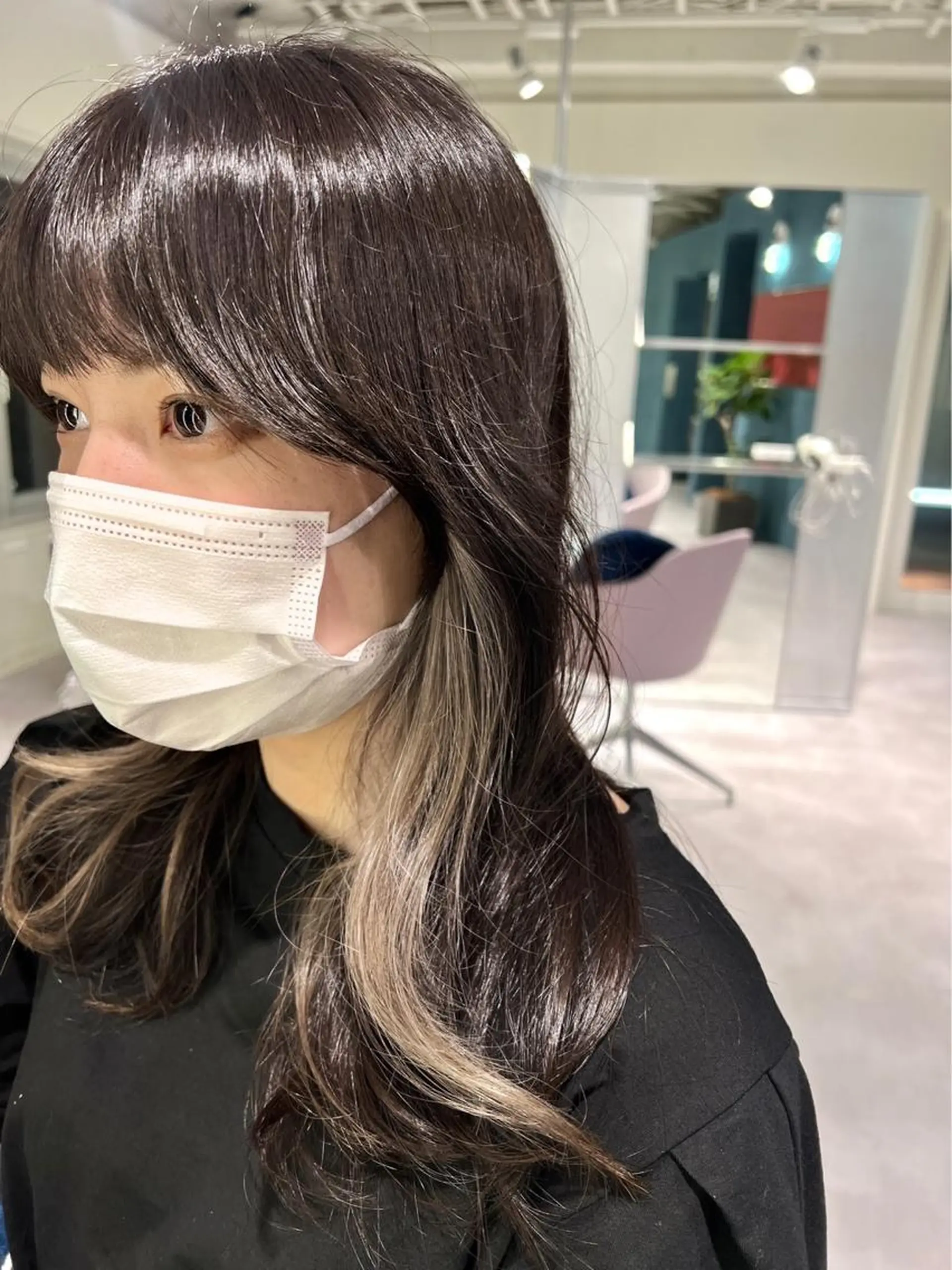 ミディアム カット ヘアカラー 安井 貞好のヘアスタイル