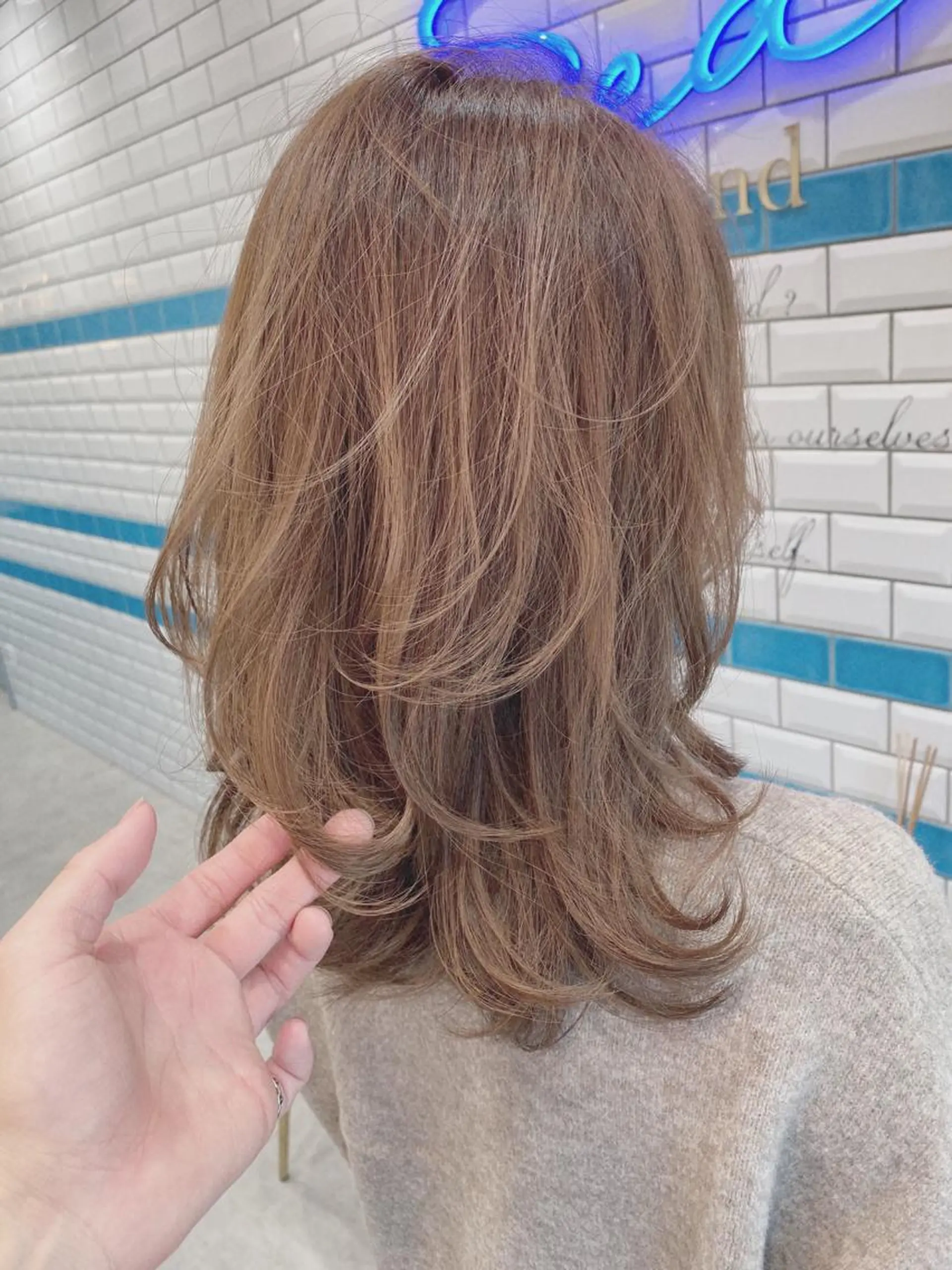 セミロング 新宿/韓国風レイヤー 髪質改善/渋谷直樹のヘアスタイル