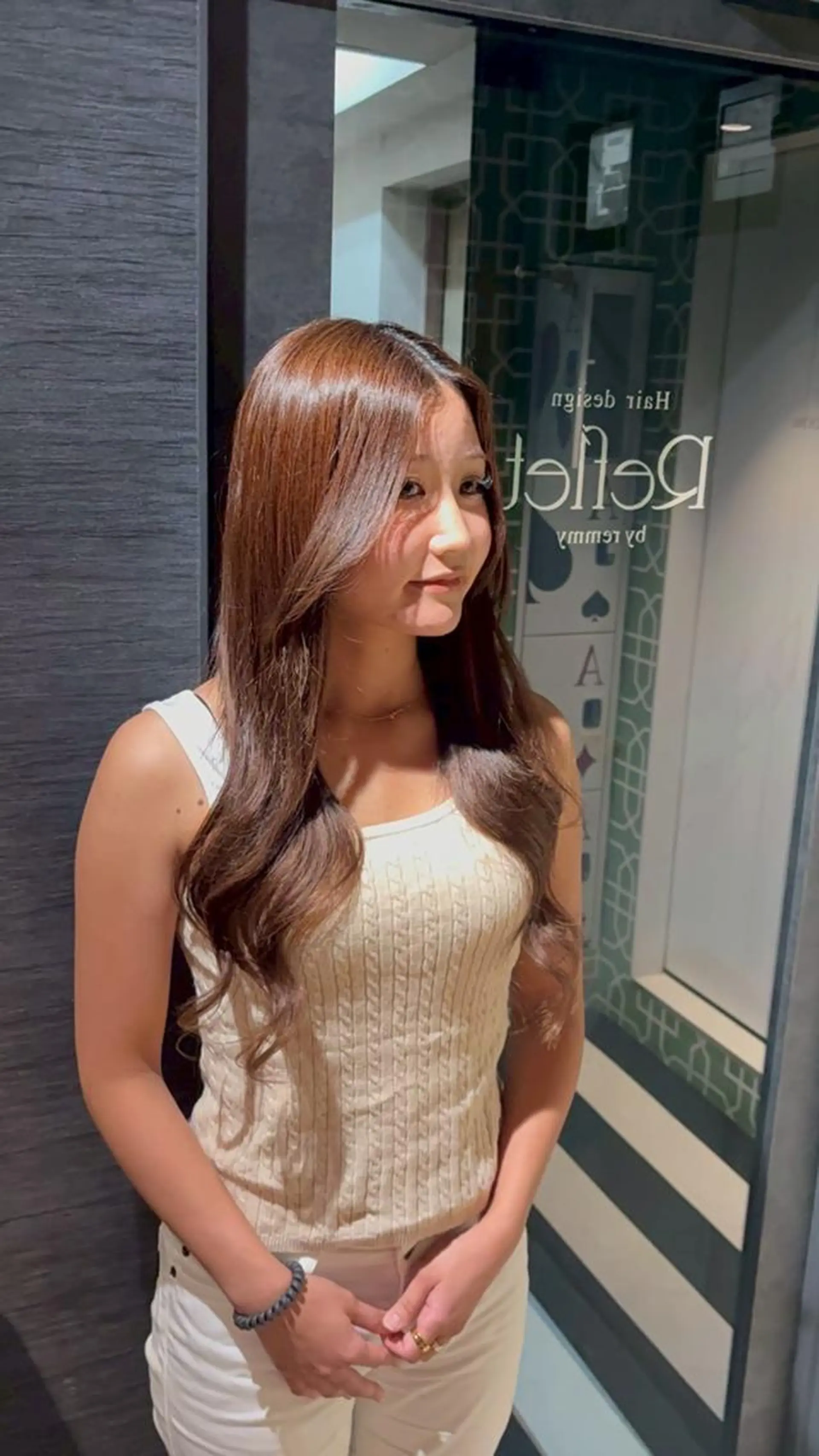 ロング アッシュ 髪質改善 ヘアカラー エクステ Remmy 新宿/プルエクステのヘアスタイル