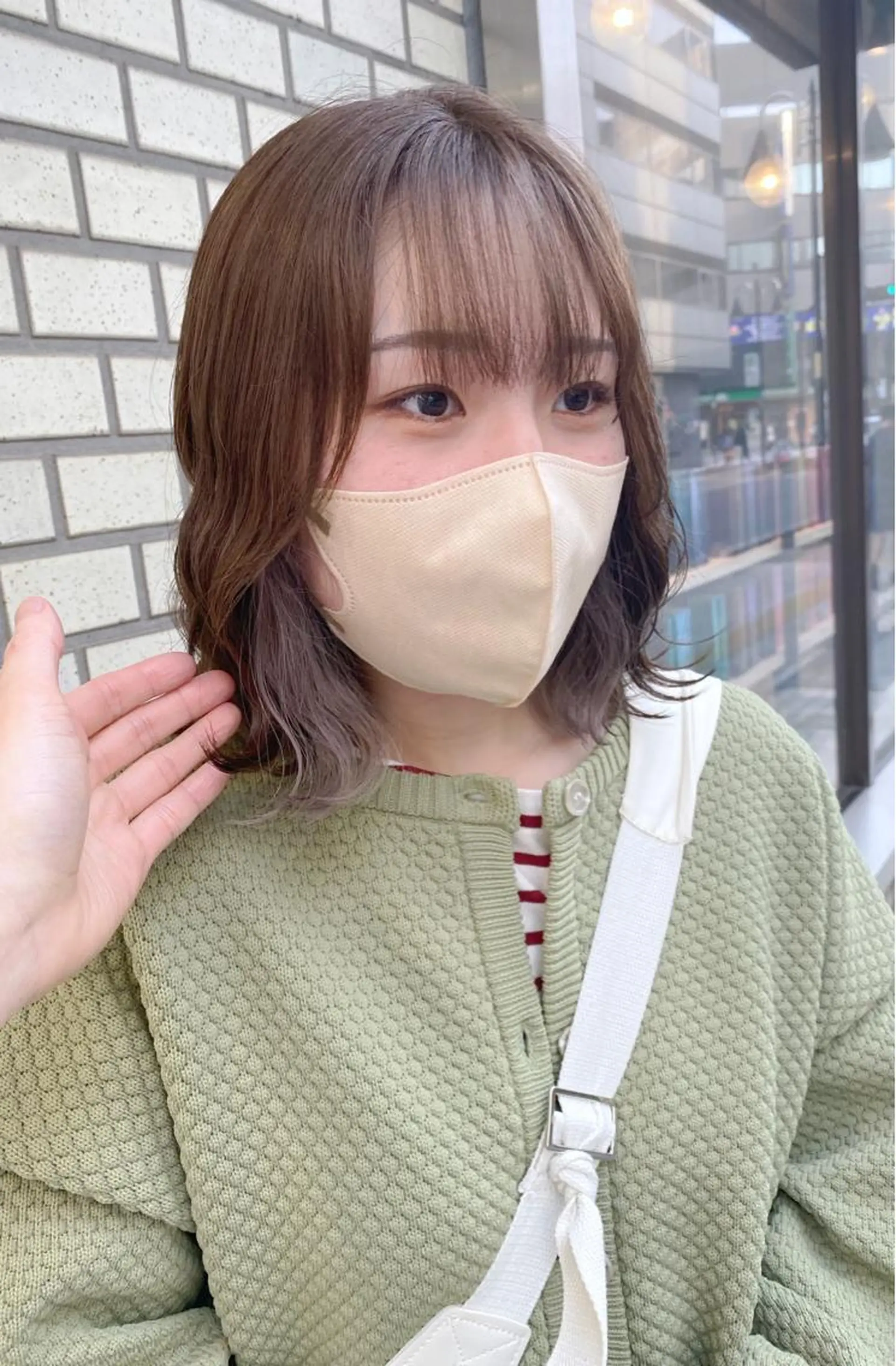 ショート カラー イヤリングカラー グレージュ ミルクティーグレージュ ヘアカラー ブリーチ/髪質改善 🍊店長MASAKiのヘアスタイル