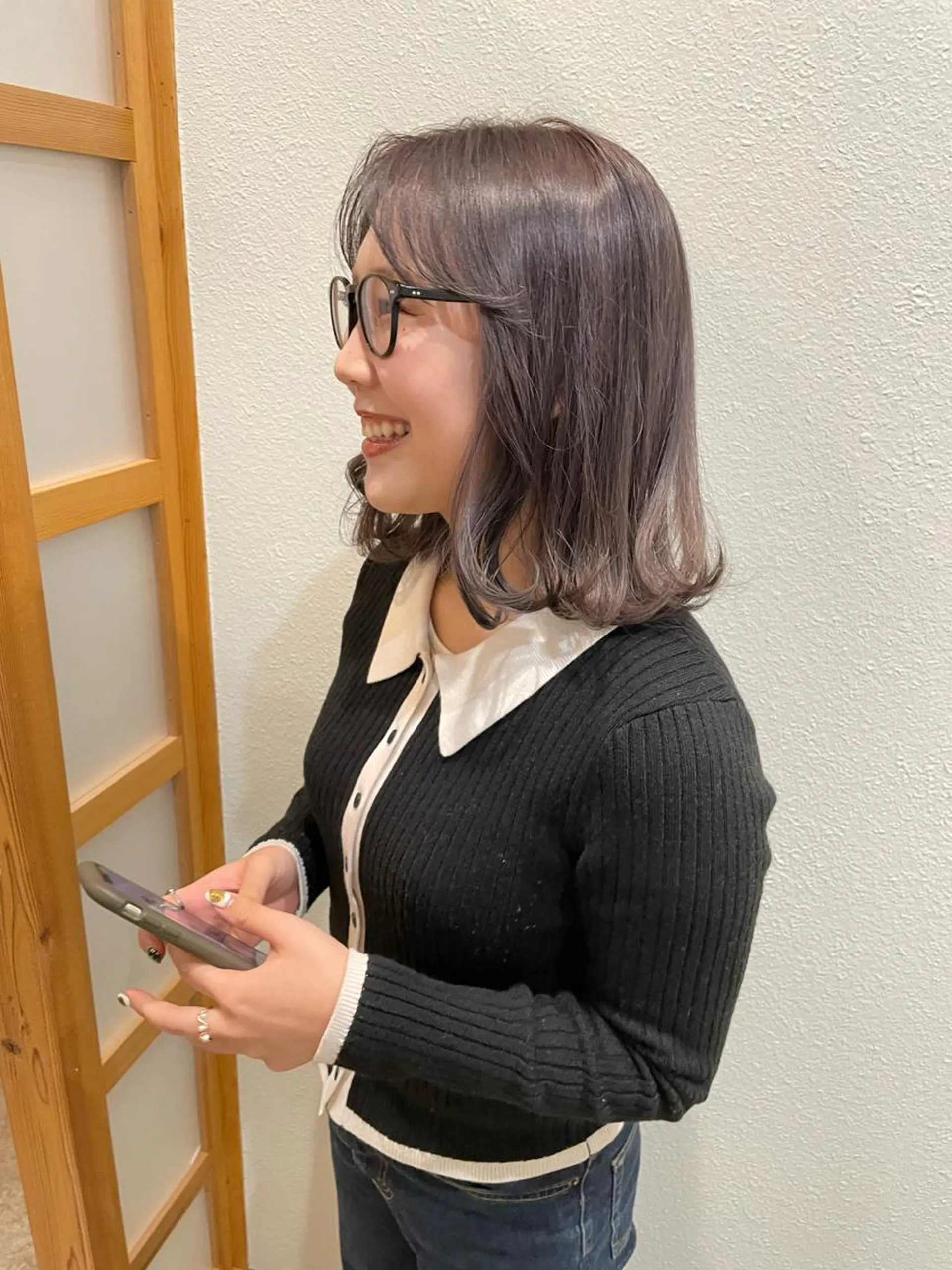 ミディアム カラー ヒナゴ トヨカズのヘアスタイル