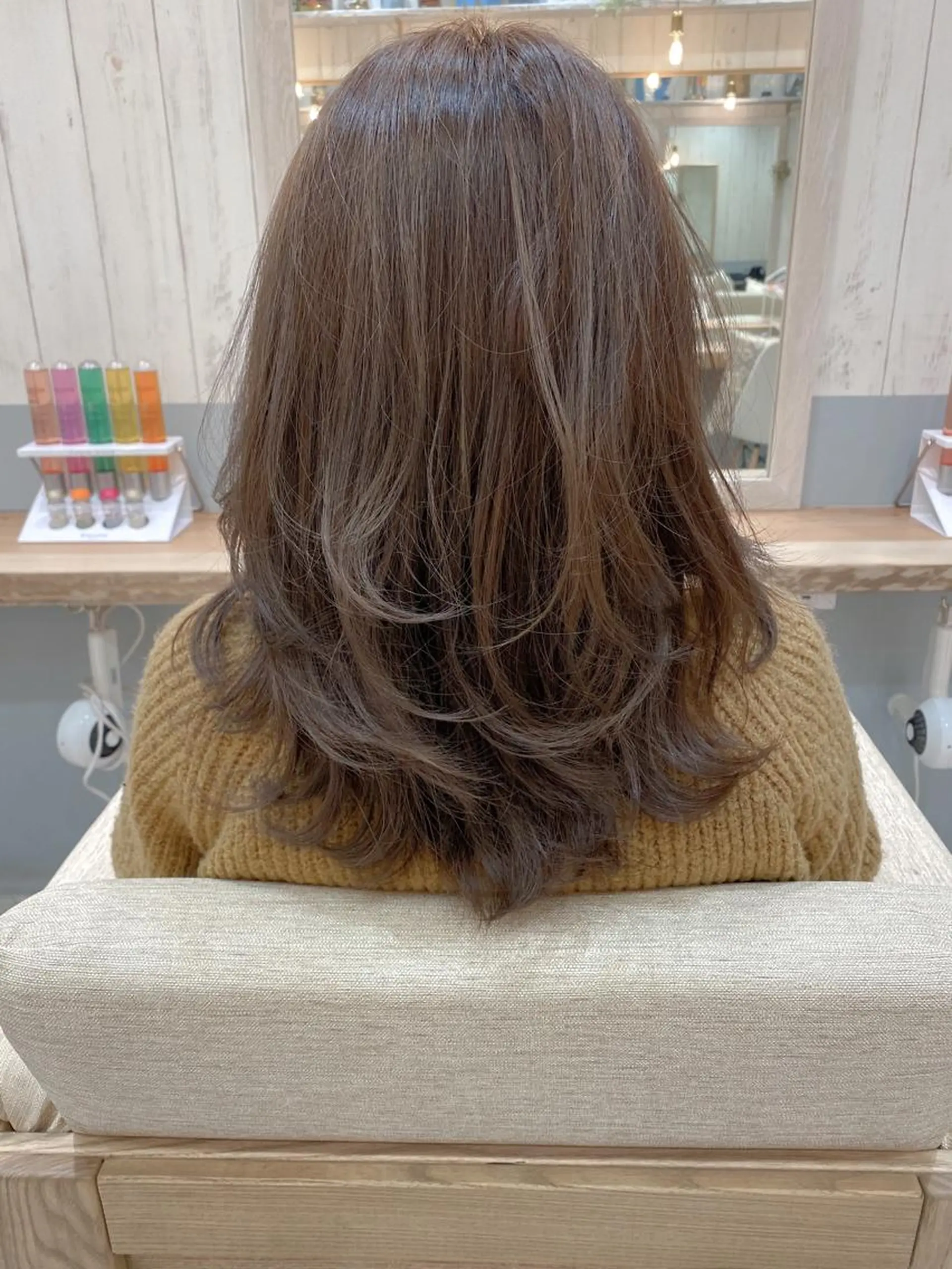 ミディアム カラー 新宿/韓国風レイヤー 髪質改善/渋谷直樹のヘアスタイル