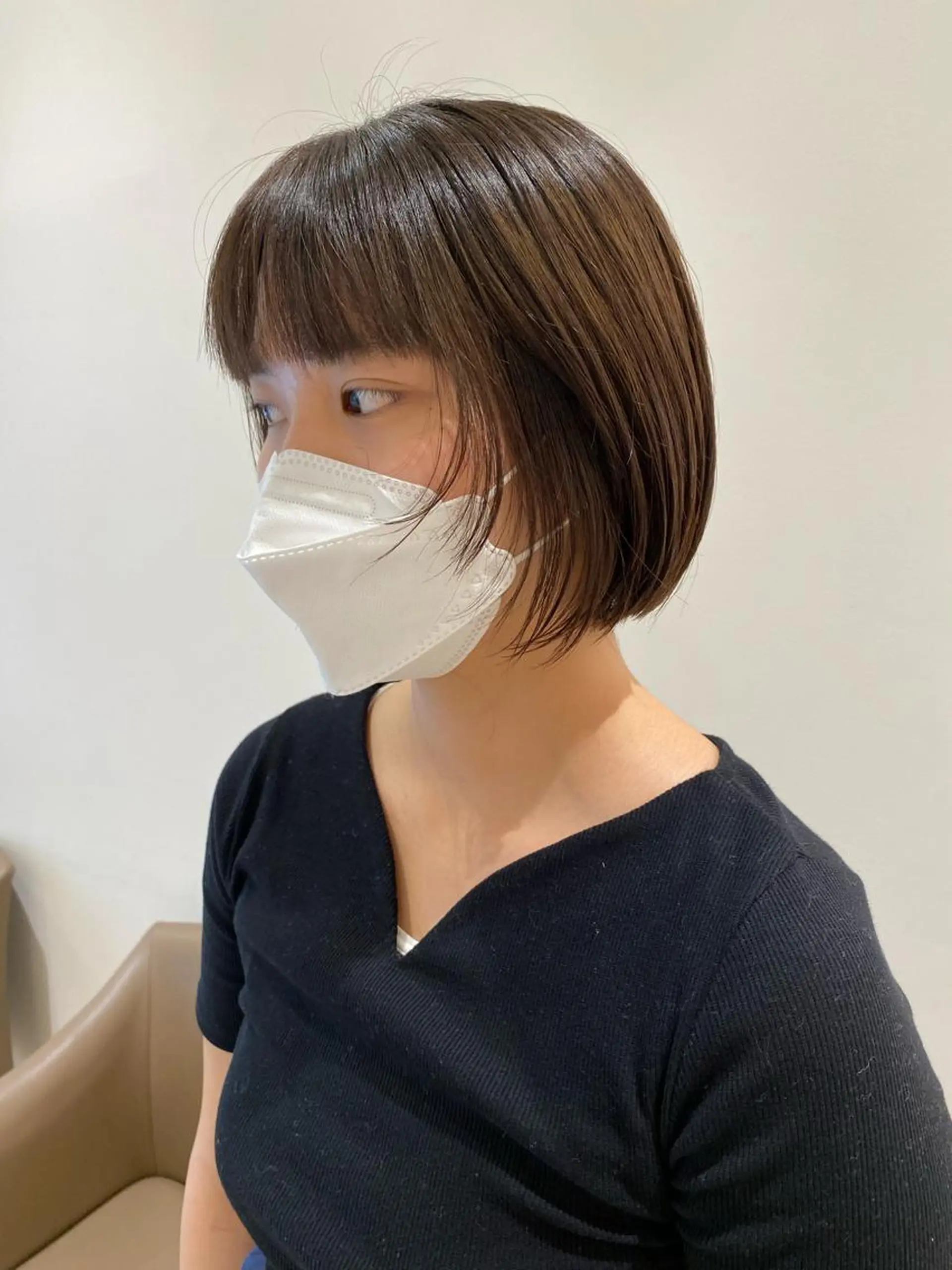 ショート カラー ボブレイヤー ボブ 顔まわりレイヤー レイヤーカット カット 細めハイライト🩶 ボブ/レイヤーカットのヘアスタイル