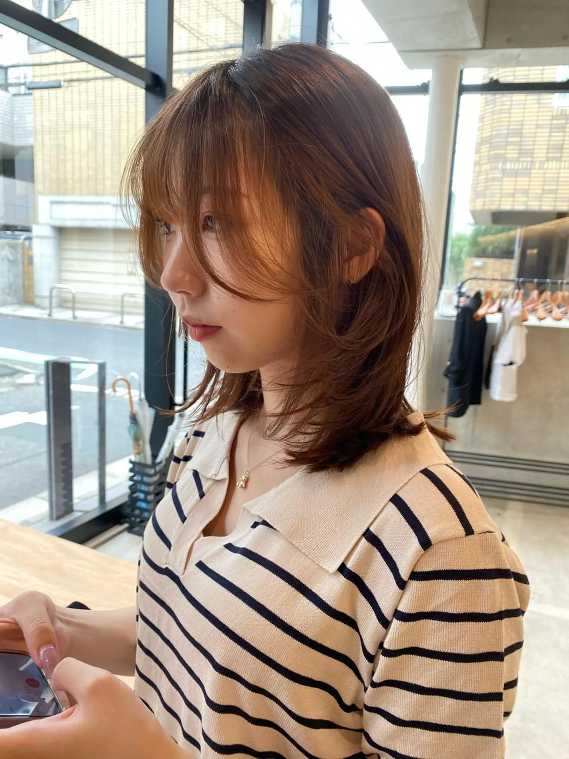 ミディアム カラー カット ヘアカラー トリートメント レイヤー/柔色 カラー/SAkiのヘアスタイル