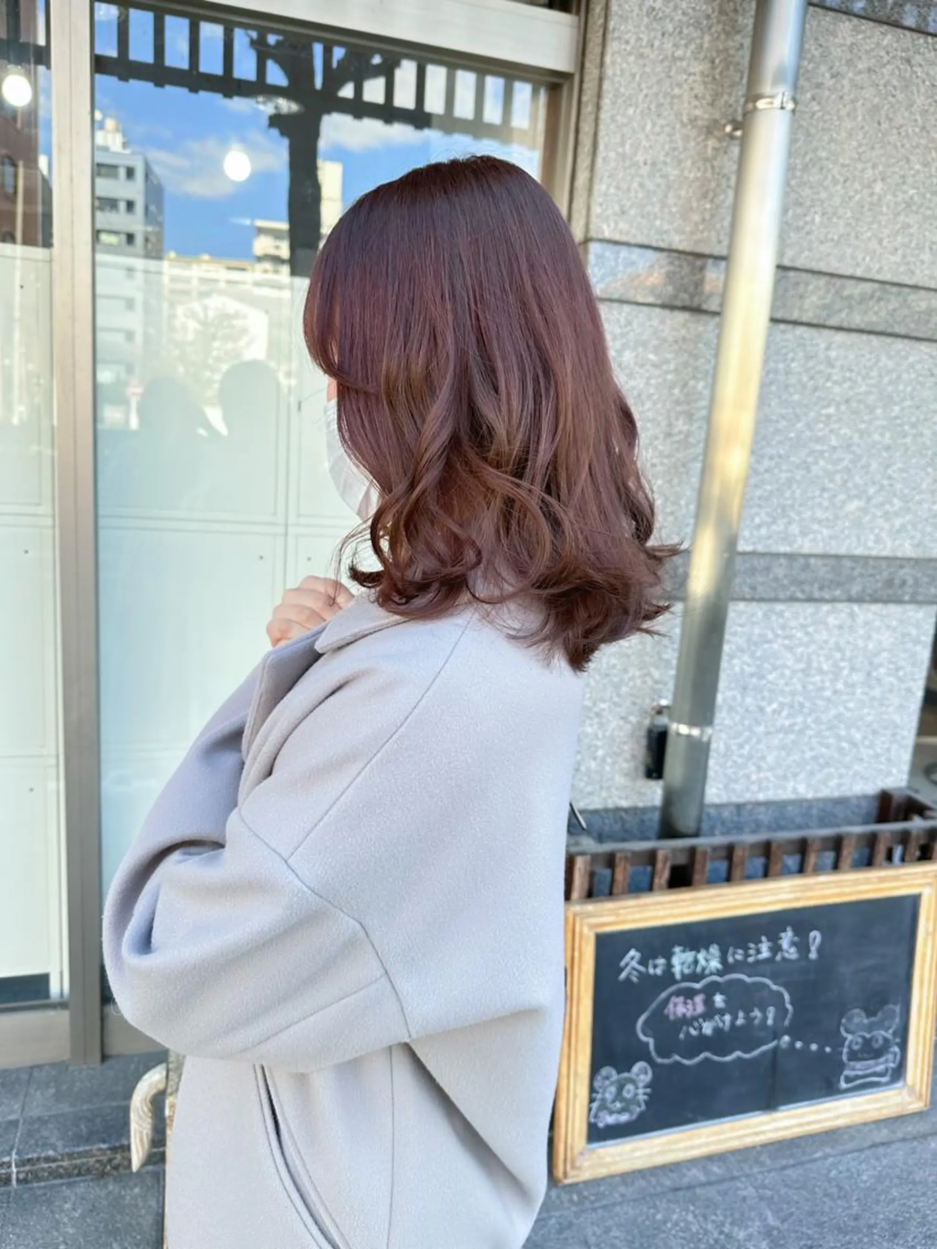 ミディアム カラー ブラウンカラー ピンクカラー ピンクブラウン ヘアカラー トリートメント 高橋 みく/ minim 暖色のヘアスタイル