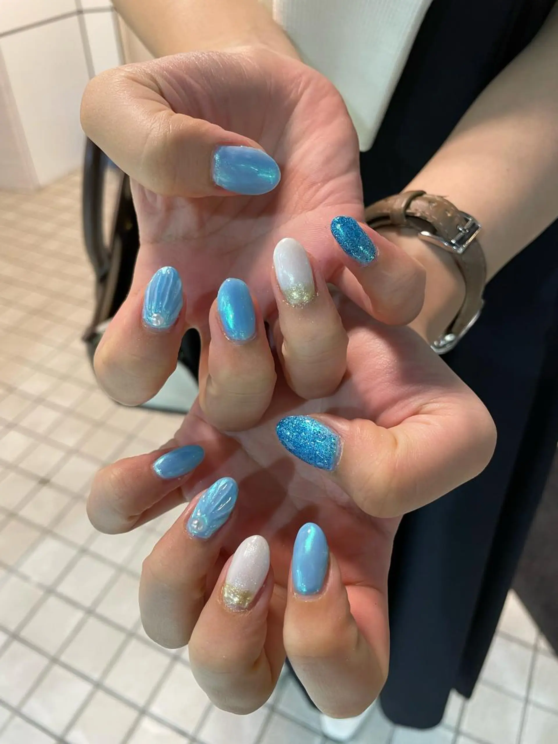 ネイル アートネイル 夏ネイル ハンドネイル メンズ/艶髪/カラー サクラ🌸のヘアスタイル