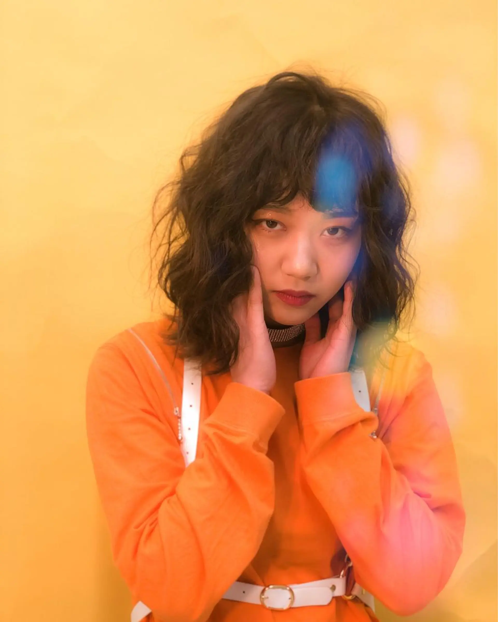 セミロング カラー ヘアアレンジ ハッシュカット/ 韓国ヘア☽⋰mahoのヘアスタイル