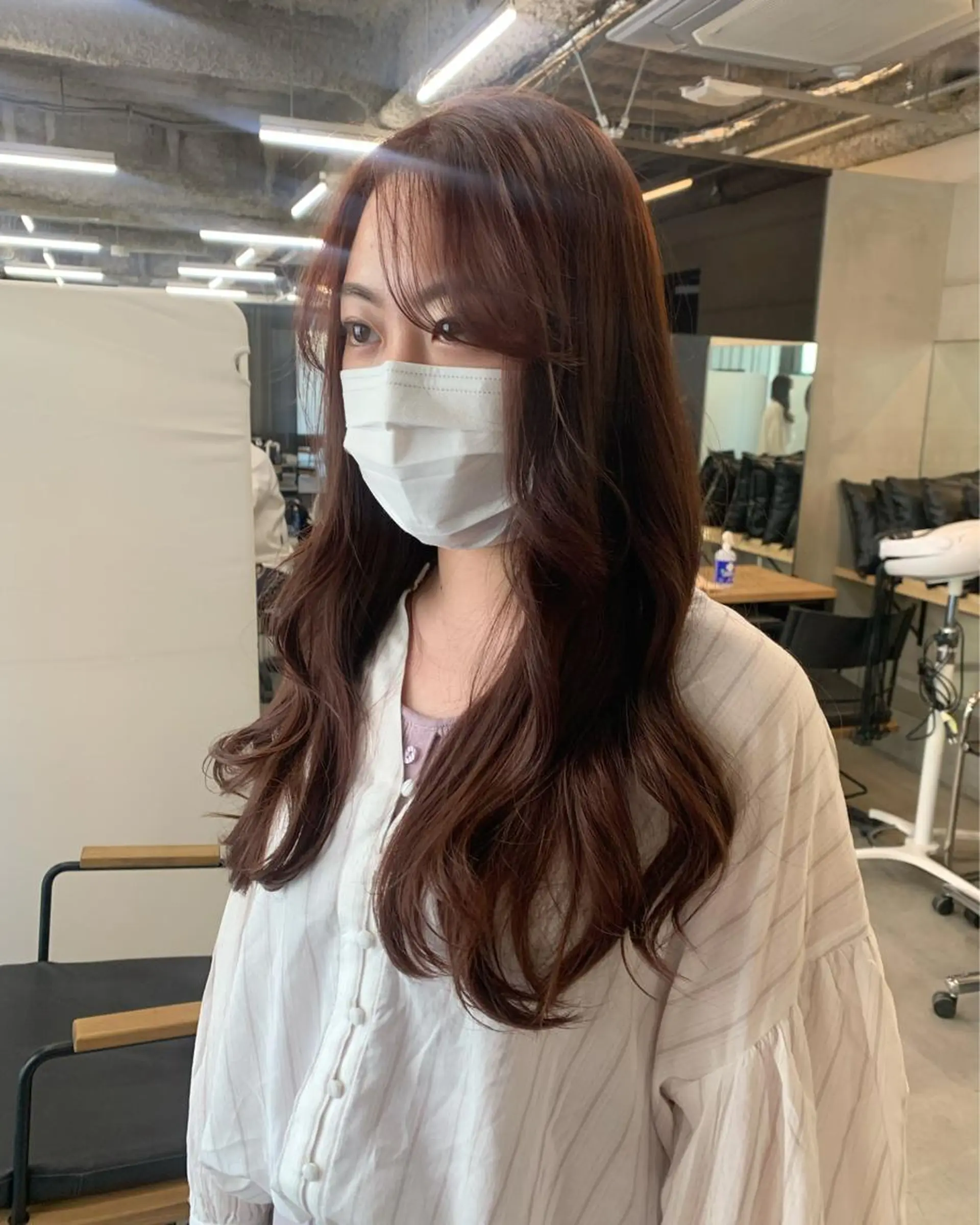 セミロング カラー 透明感/オリーブ/ グレージュ/YUKAのヘアスタイル