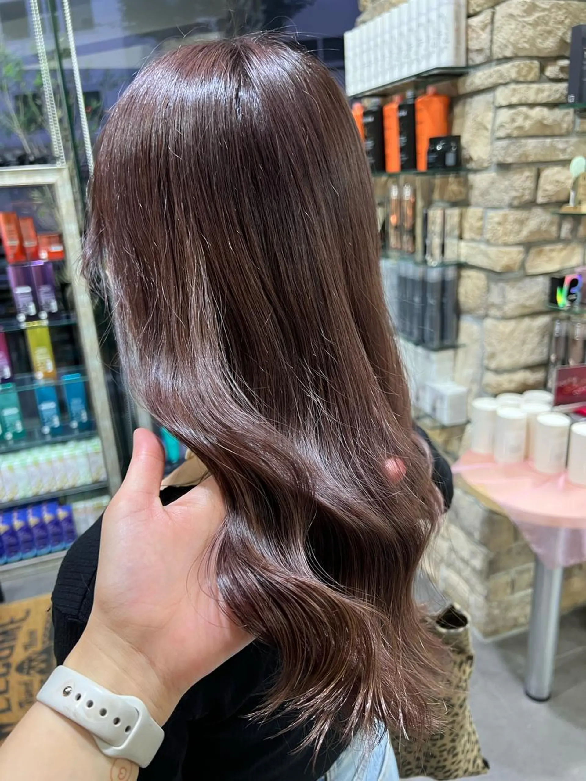 ロング カラー ヘアアレンジ ブラウンカラー ラベンダーカラー チャンモリパーマ/韓 国/Minami🦋のヘアスタイル