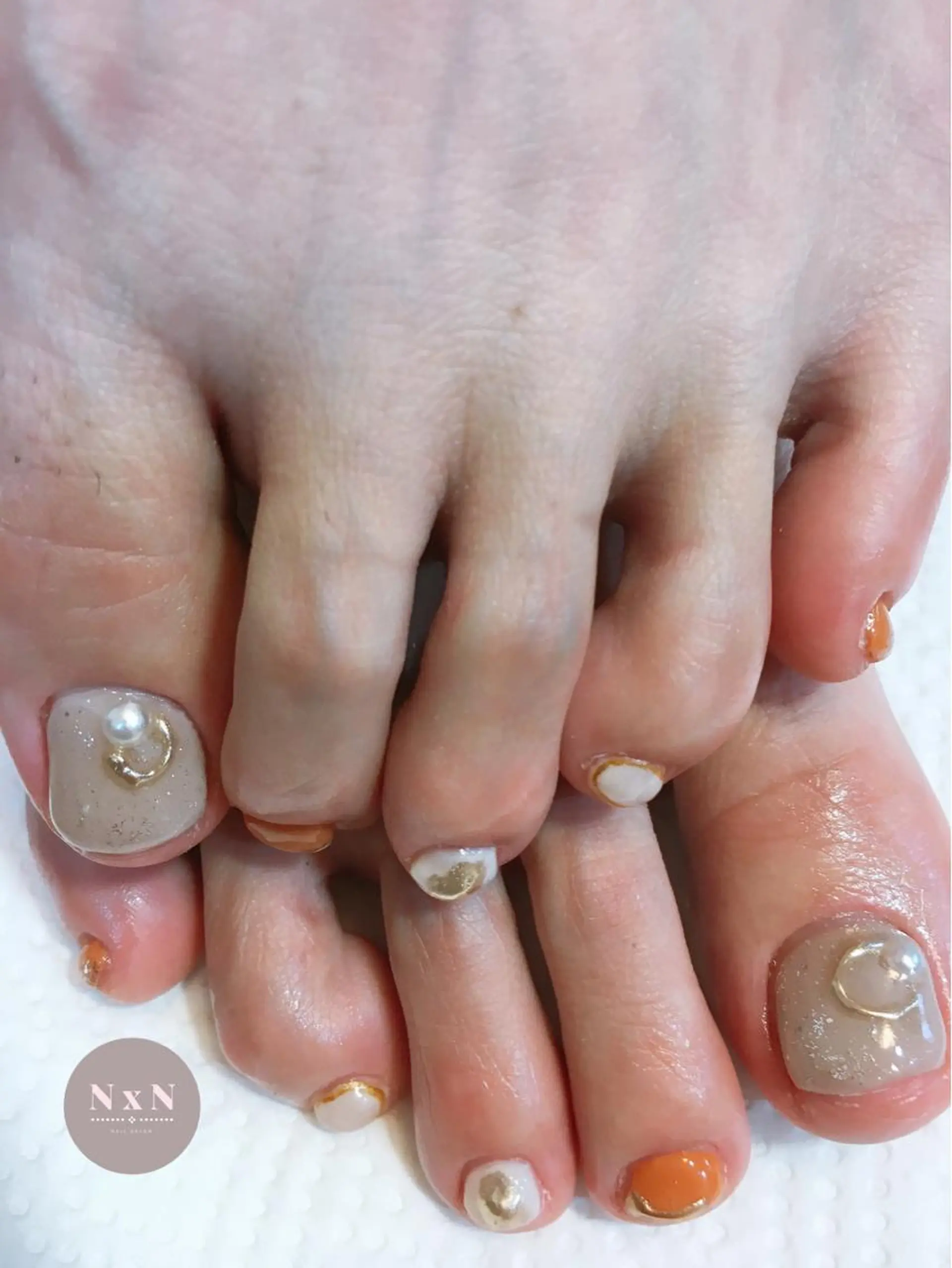 ネイル ジェルネイル ぷっくりネイル フットネイル nail salon N×Nのネイルデザイン