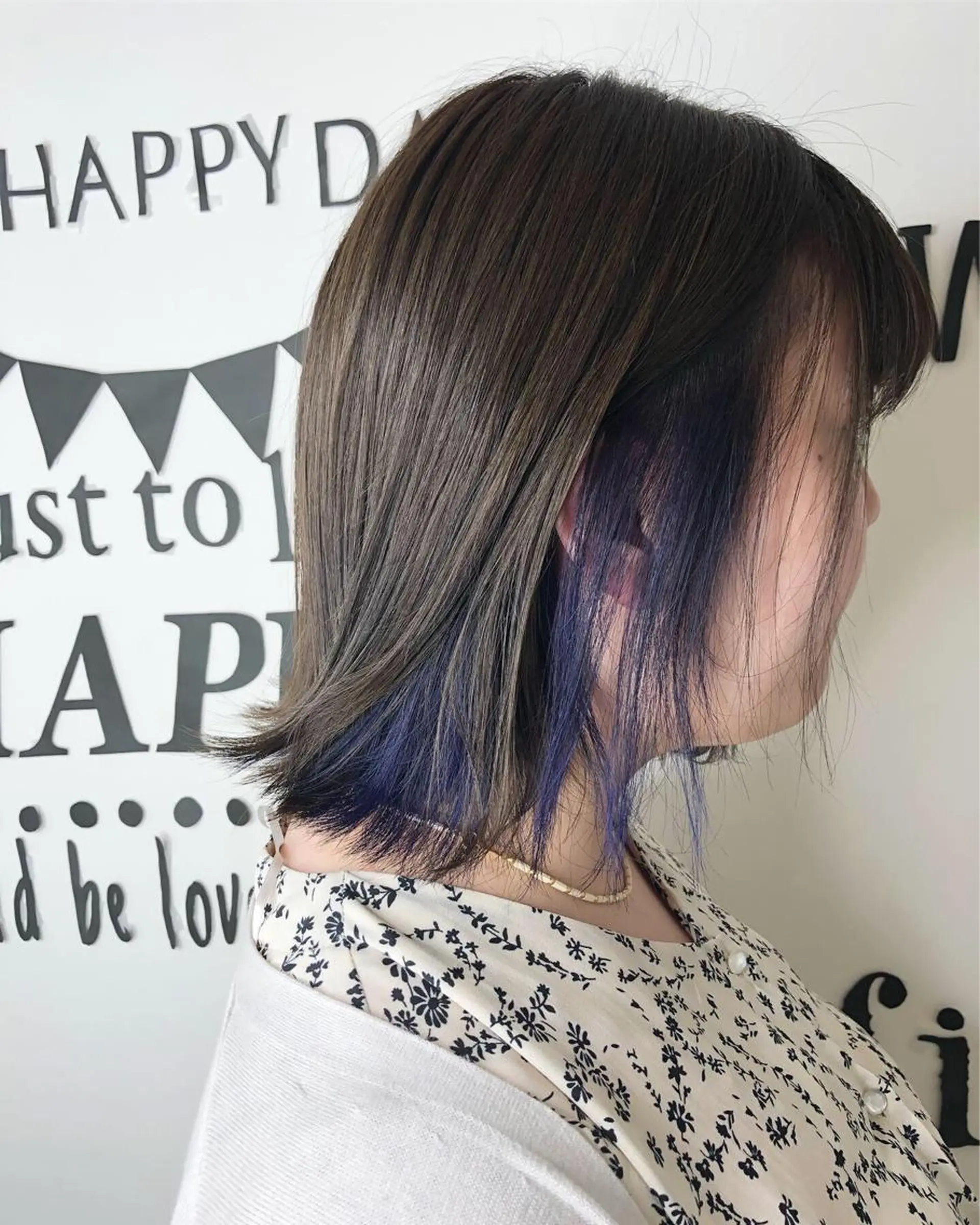 ショート カラー ブルーカラー ブルーバイオレット インナーカラー バイオレットカラー ヘアカラー 透明感カラー 松田晃代のヘアスタイル