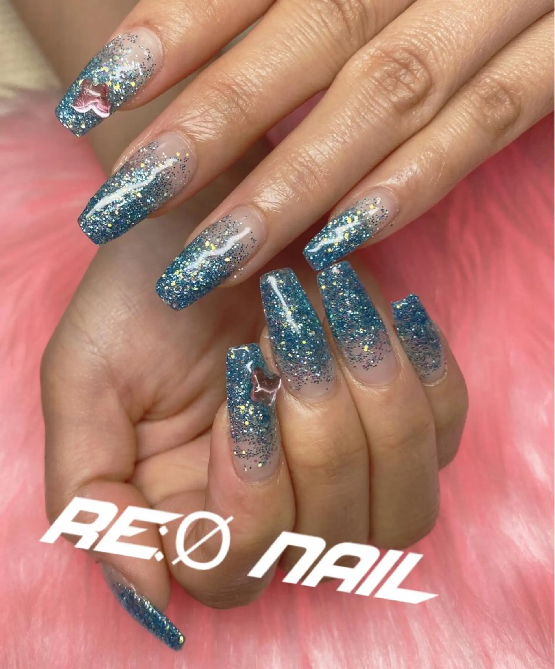 ネイル 水色 ハンドネイル Re:Ø nail 🩵TSUJIのネイルデザイン