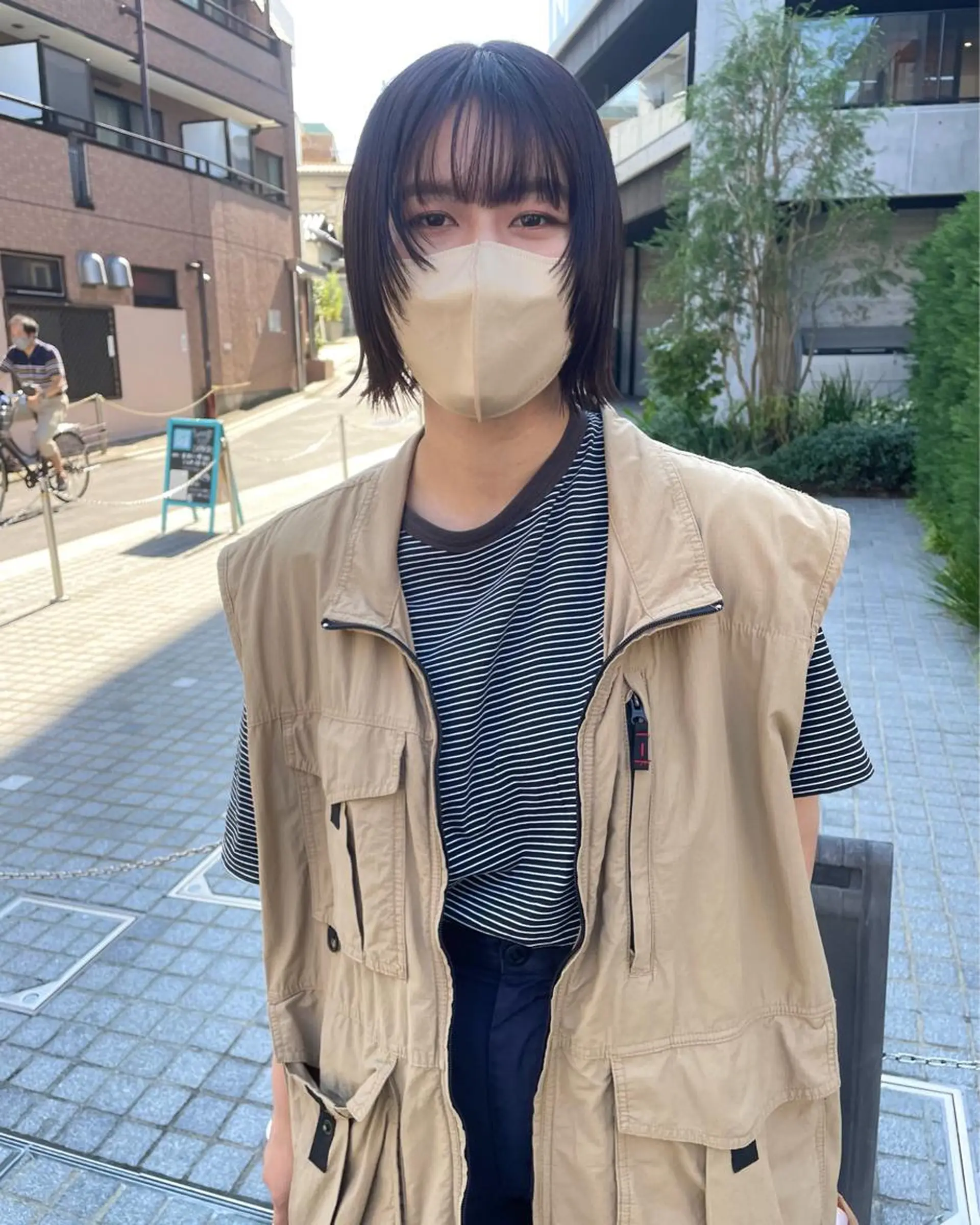 ショート カラー 顔まわりレイヤー 顔周りカット レイヤーカット カット ヘアカラー トリートメント パーマ/透明感カラー /ボブ/吉田一生のヘアスタイル