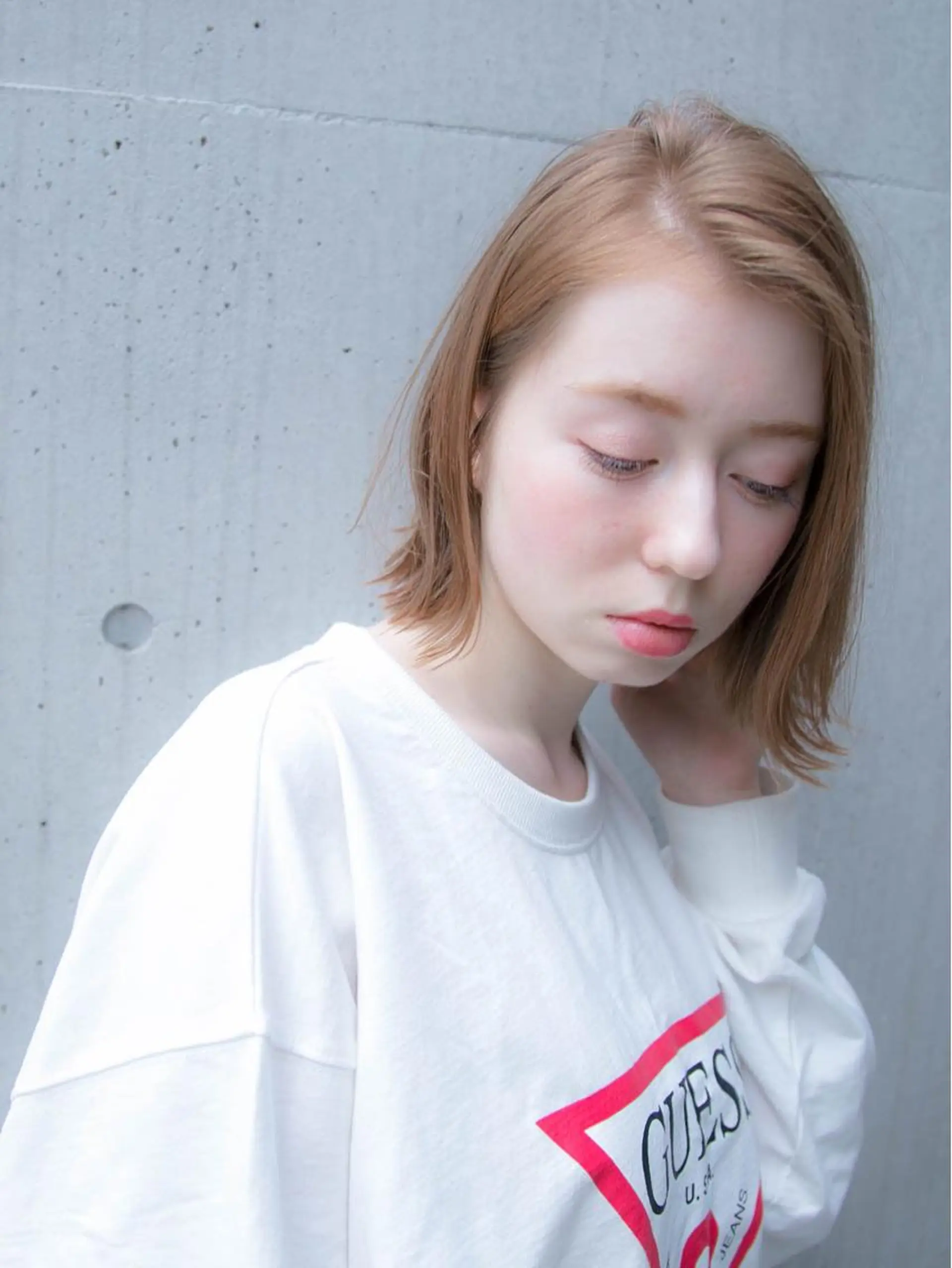 ショート カラー パーマ ヘアアレンジ 切りっぱなしボブ ブロンド ボブ 外国人風カラー 縮毛矯正/髪質改善/ レイヤー代々木/木下のヘアスタイル