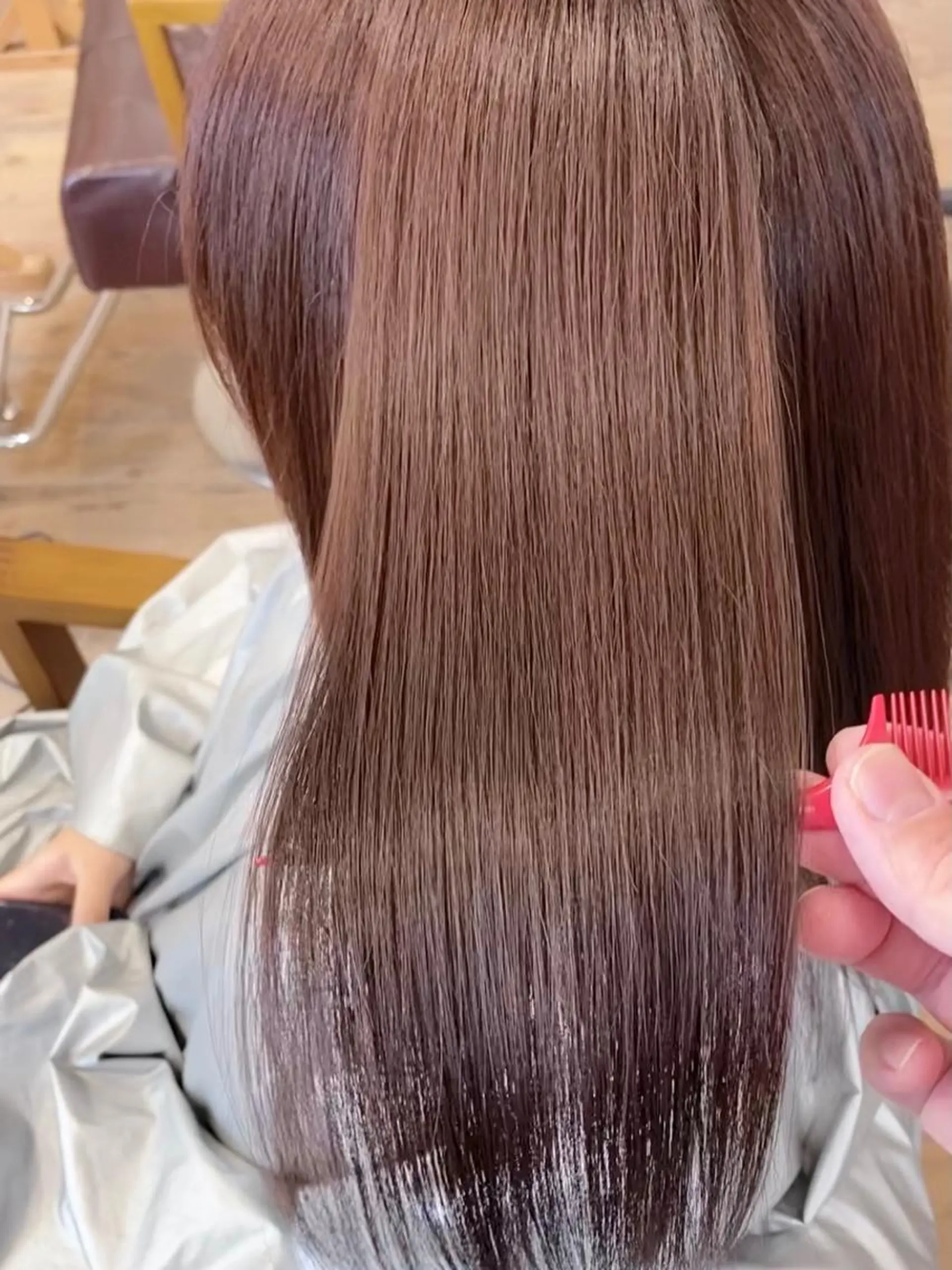 ミディアム カラー ブラウンカラー ピンクカラー ピンクブラウン くせ毛 髪質改善 トリートメント ヘッドスパ KIZU 髪質改善 オカルト怪談のヘアスタイル