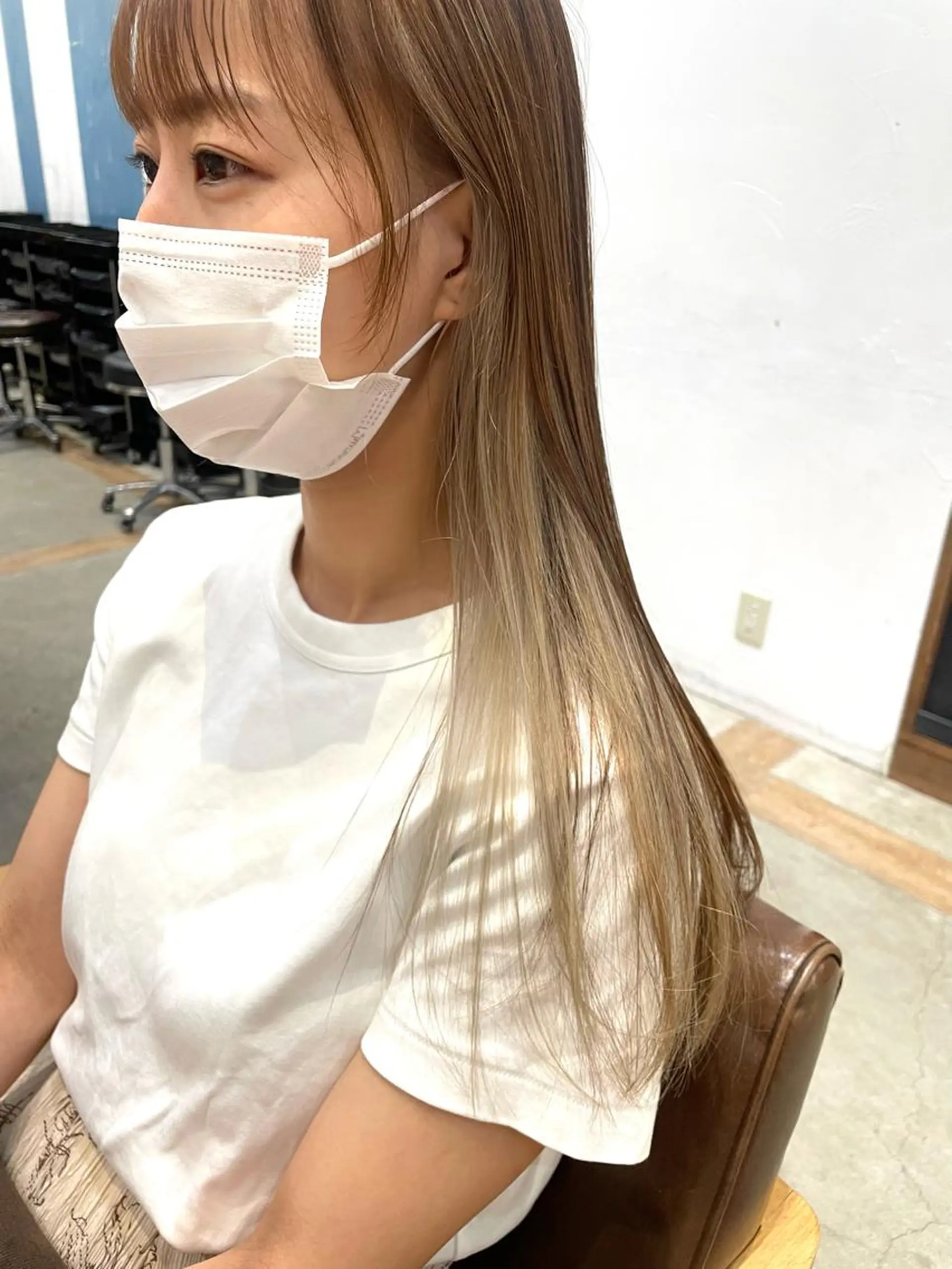 ロング カラー ヘアアレンジ ベージュカラー ホワイトベージュ OAK 学芸大学所属・秋葉萌　透明感カラー /レイヤー/ボブ♡のヘアスタイル