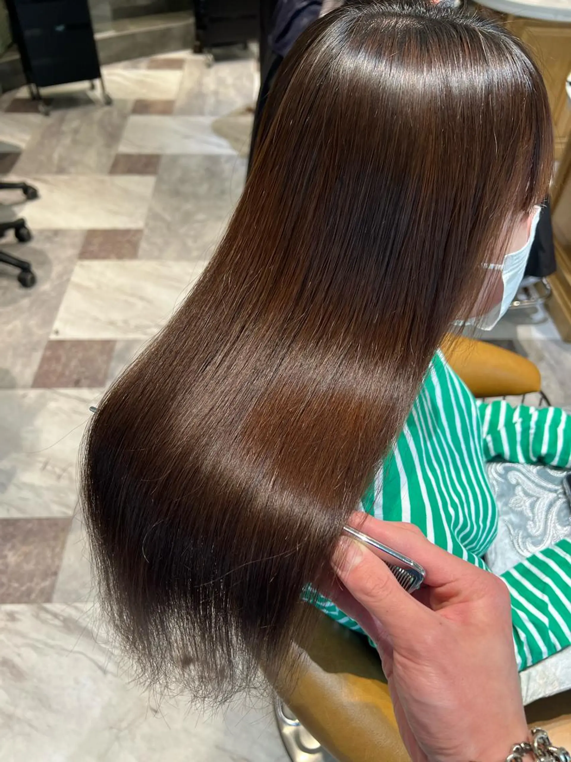 セミロング カラー パーマ ヘアカラー 縮毛矯正 トリートメント レイヤーカット/ 顔周り 五島巨幹のヘアスタイル