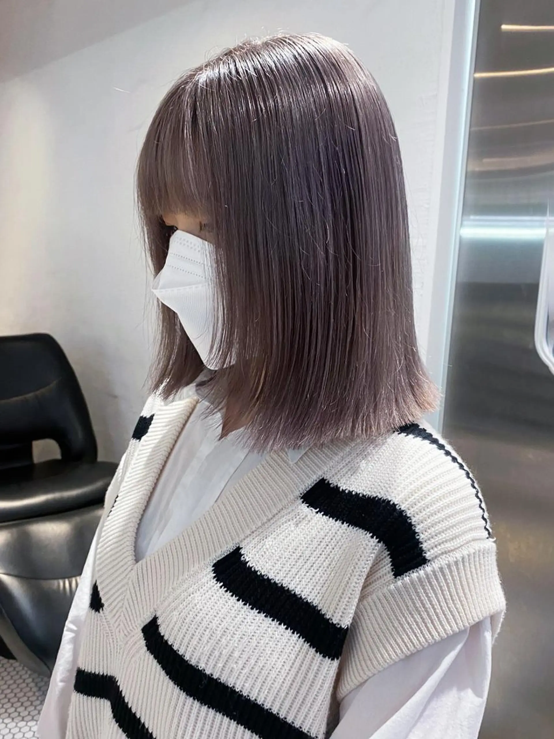 ミディアム カラー パーマ ヘアアレンジ グレージュ ラベンダーカラー ラベンダーグレージュ ラベンダーグレー ITbyALBUM 松戸のヘアスタイル