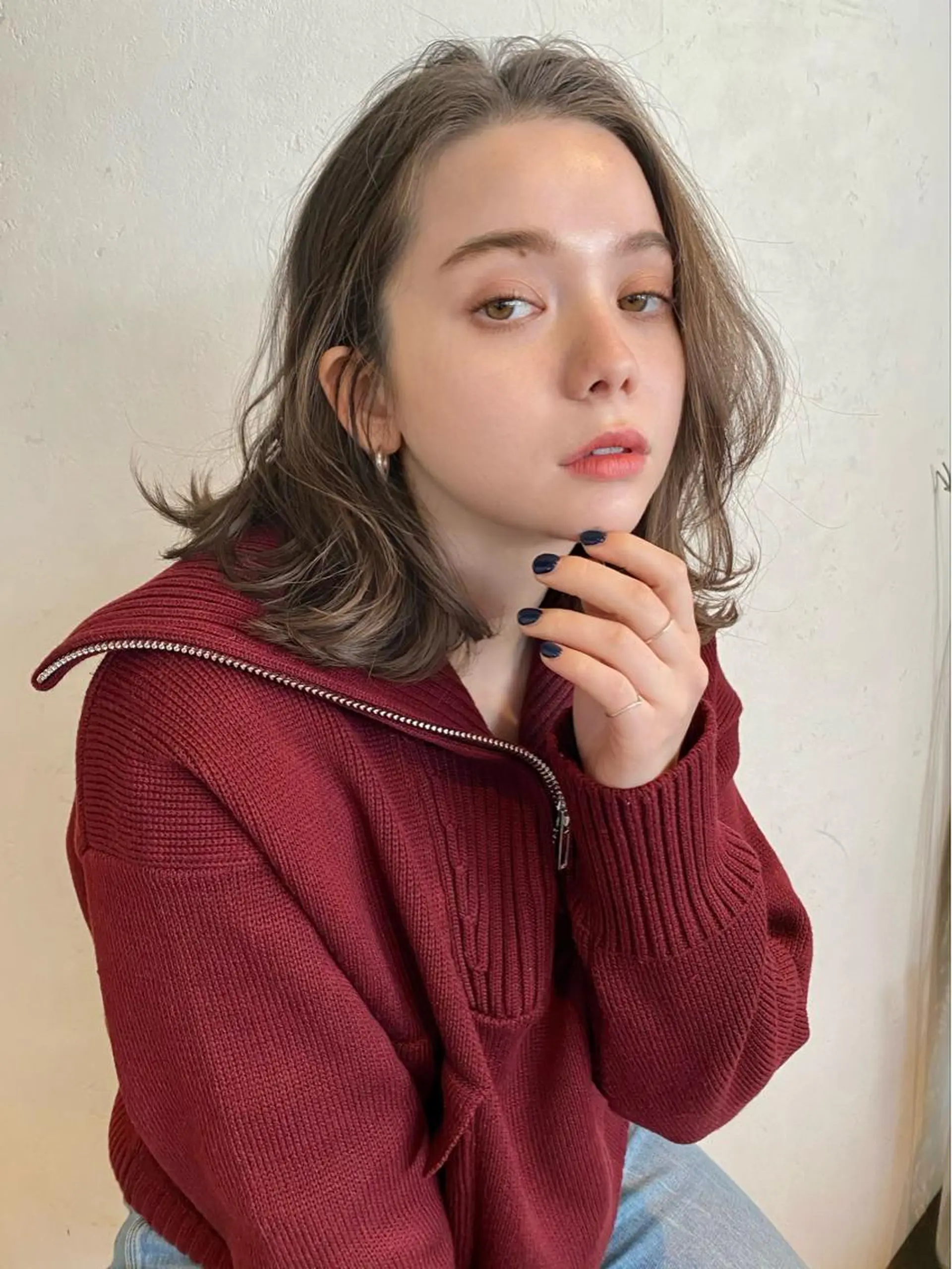 ミディアム カラー カット ヘアカラー トリートメント 似合わせカラーパーマ 🌿kitin米川のヘアスタイル