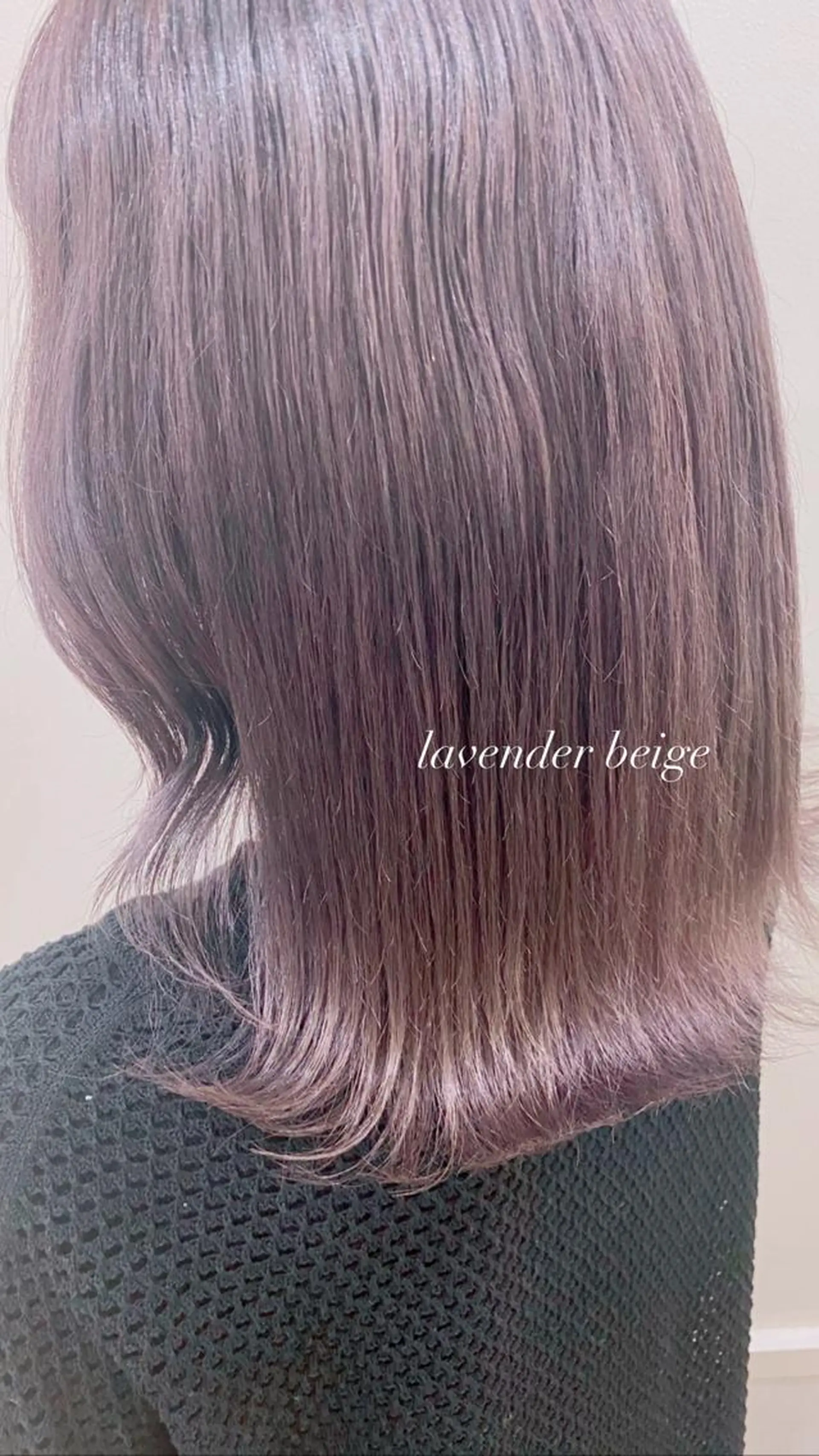 ミディアム ラベンダーベージュ 艶カラー/韓国風ヘア 🩵shioneのヘアスタイル