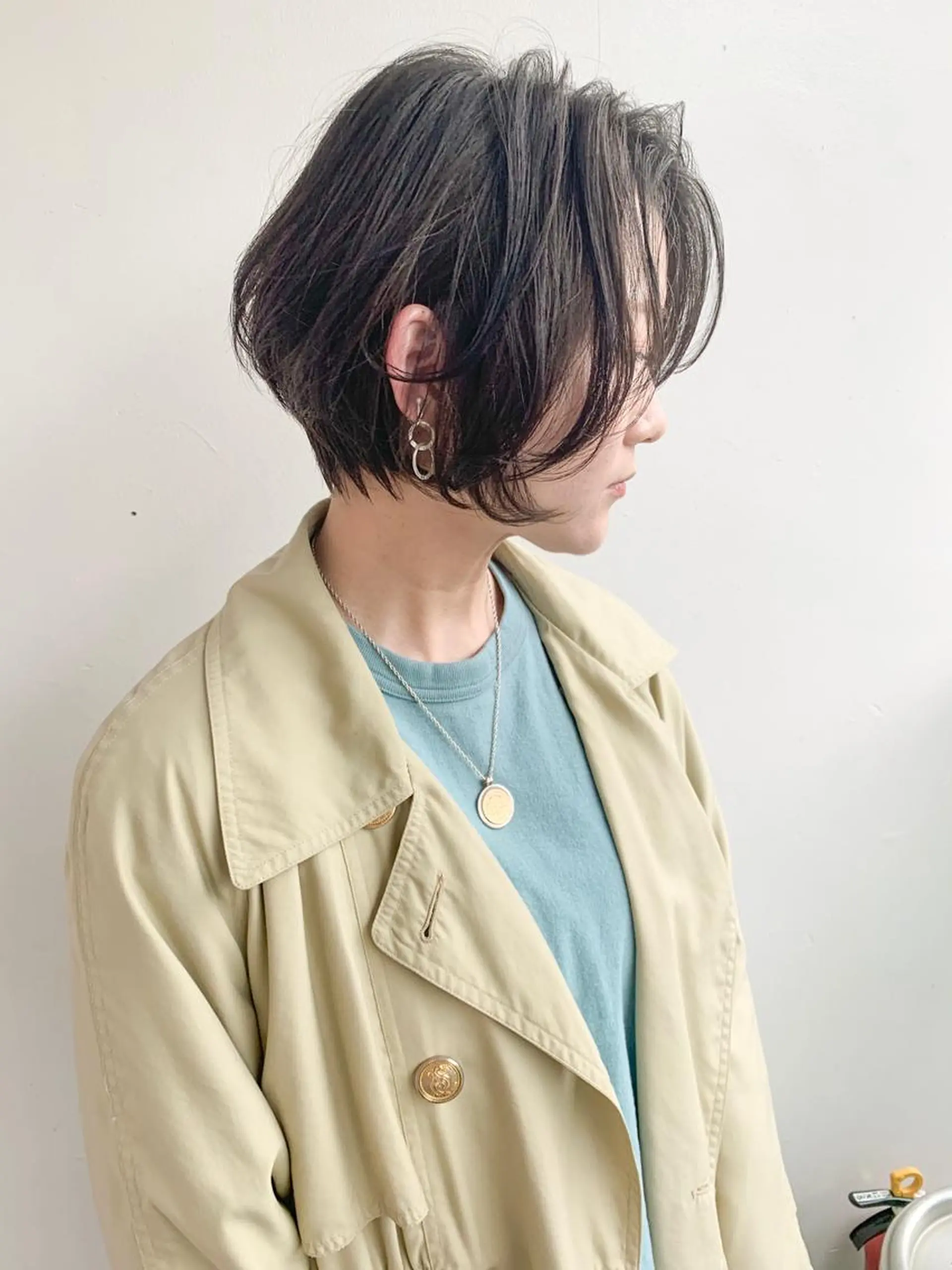 ショート カラー パーマ 切りっぱなしボブ 前下がりボブ ショートボブ ハンサムショート ブルーカラー カット ヘアカラー パーマ トリートメント ショート/レイヤー なら石井知希のヘアスタイル