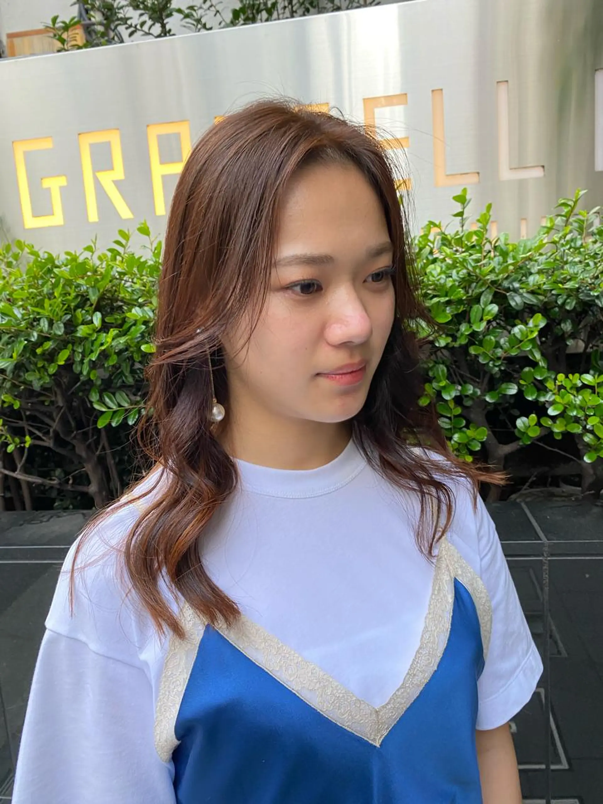 セミロング カラー エギョモリ ヨシンモリ 韓国風ヘア ボブ/縮毛矯正/ レイヤー/塚田のヘアスタイル