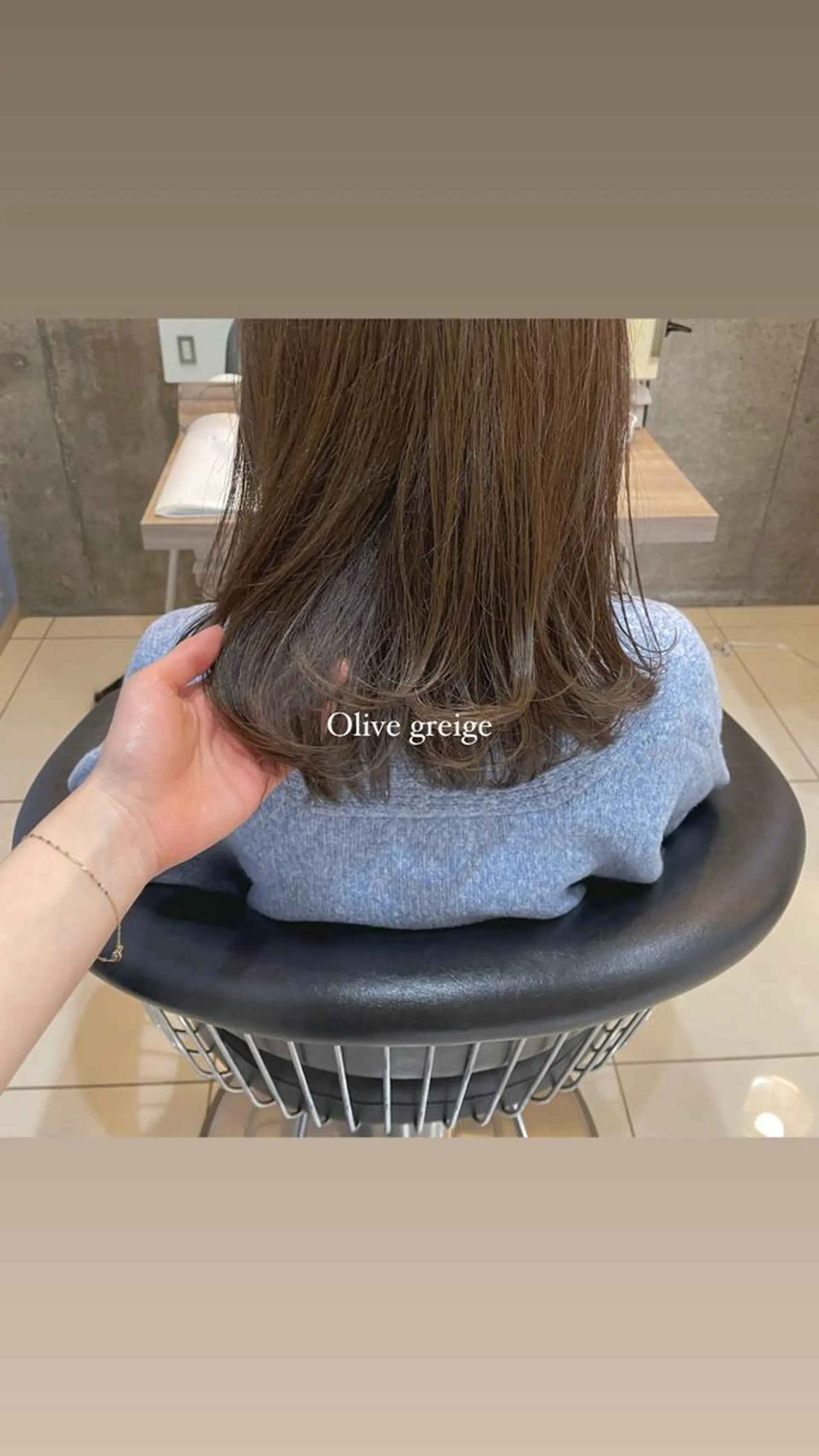 カラー 透明感カラー オリーブカラー mao♡ベージュ/ 顔周りカットのヘアスタイル