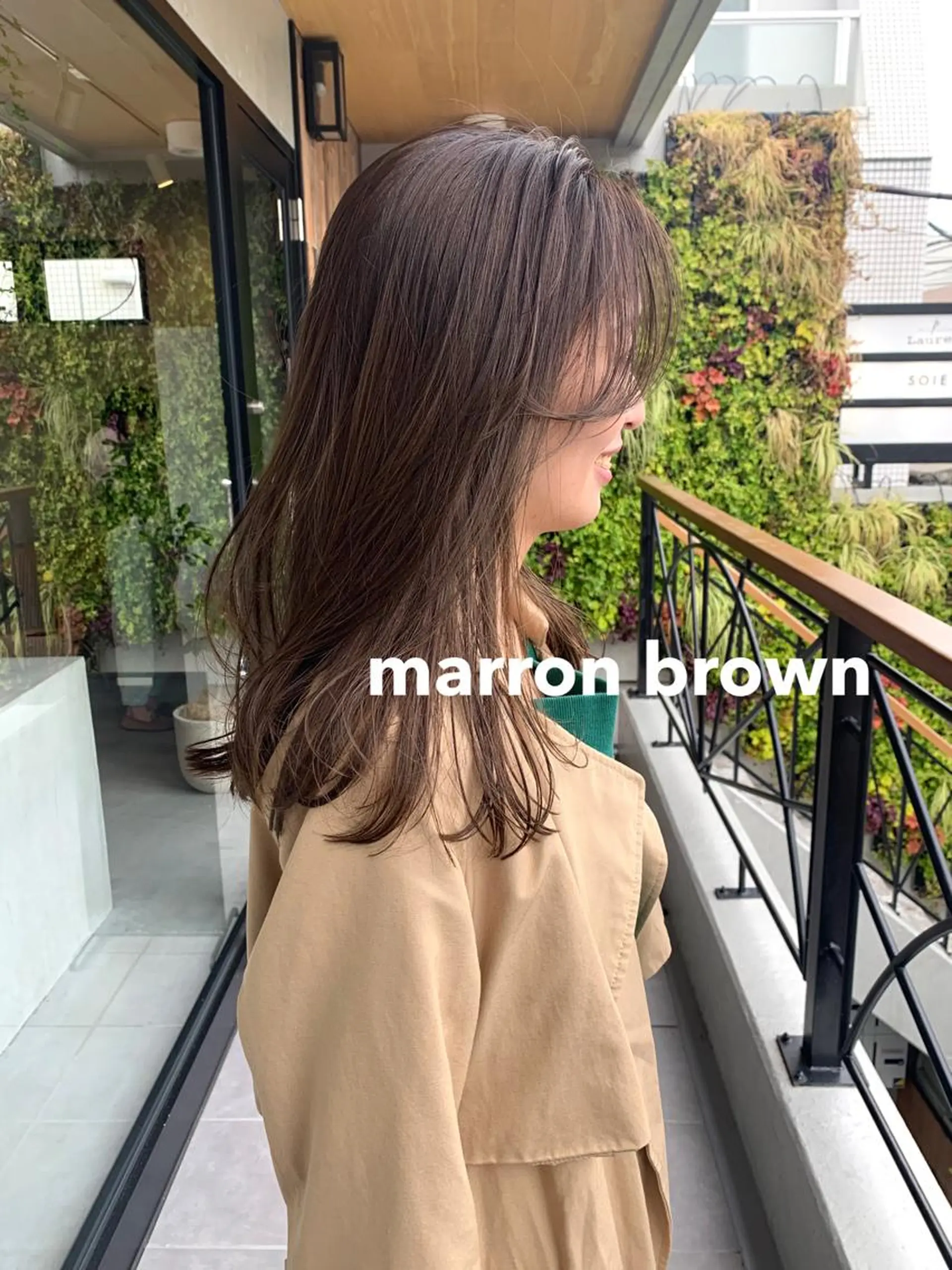 セミロング カラー ブラウンカラー マロンブラウン カット ヘアカラー トリートメント ヘッドスパ ヘアセット 柔らかブラウン/顔周 りレイヤー♡ユウシのヘアスタイル