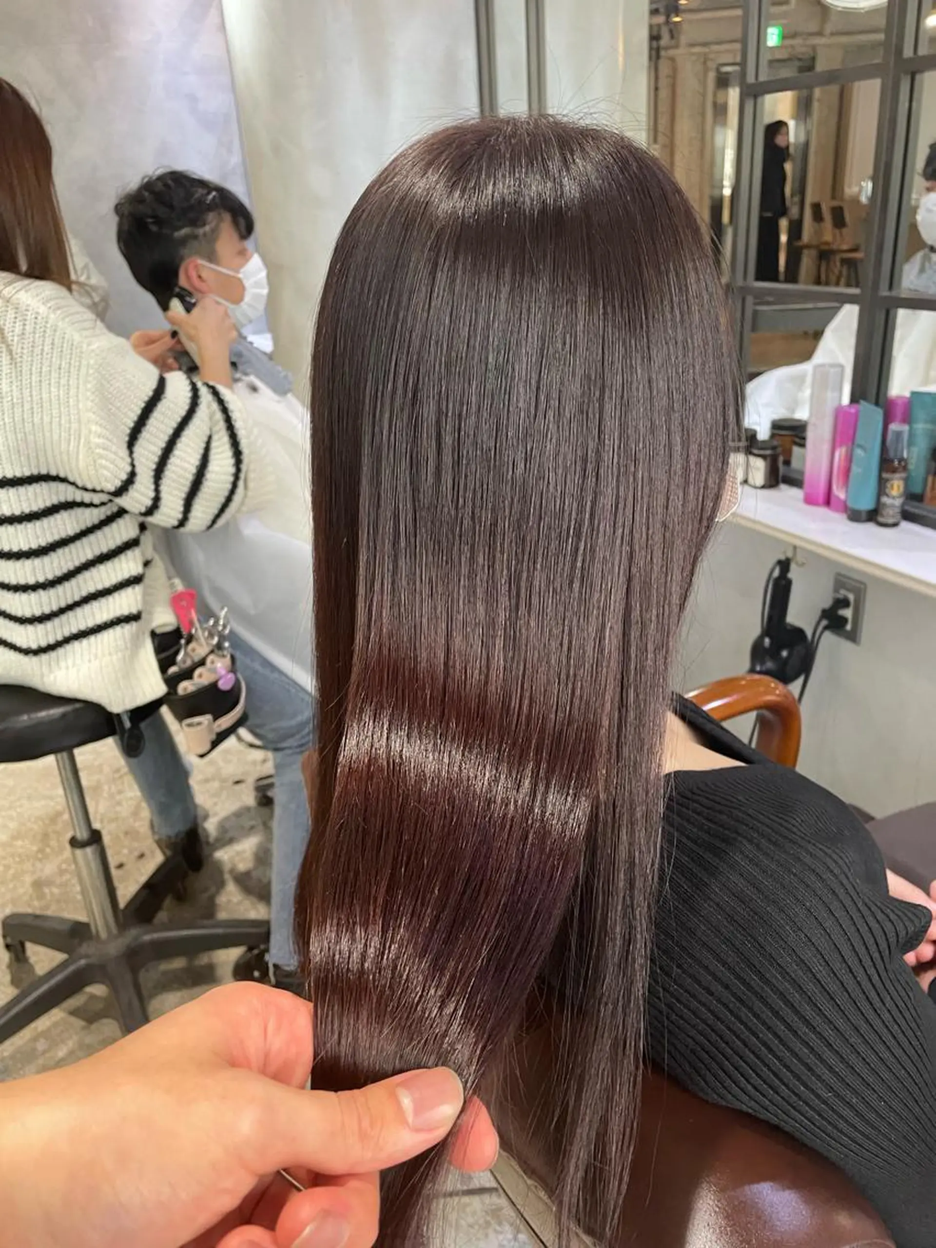 ロング カラー パーマ 髪質改善 縮毛矯正 ストレートパーマ NIKA 蒲田所属・マンツーマン 髪質改善　工藤のヘアスタイル