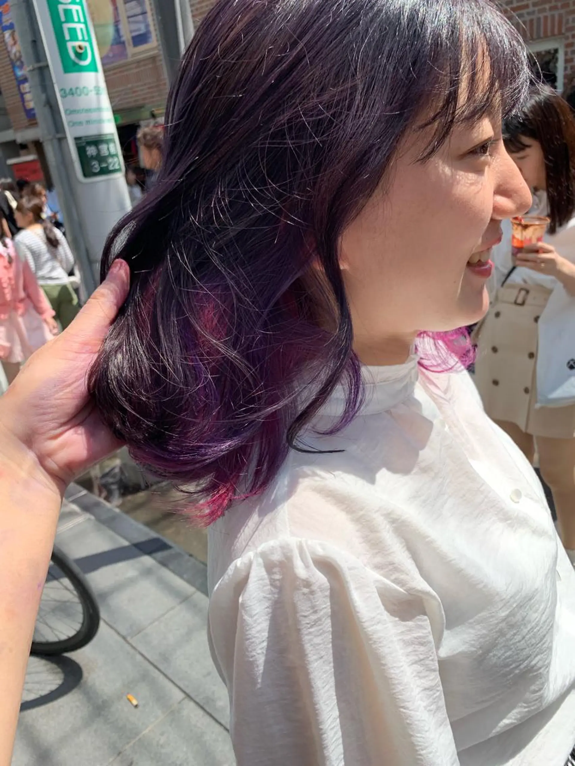 ミディアム カラー ピンクベージュ/新潟 万代/高橋桃葉🍑のヘアスタイル