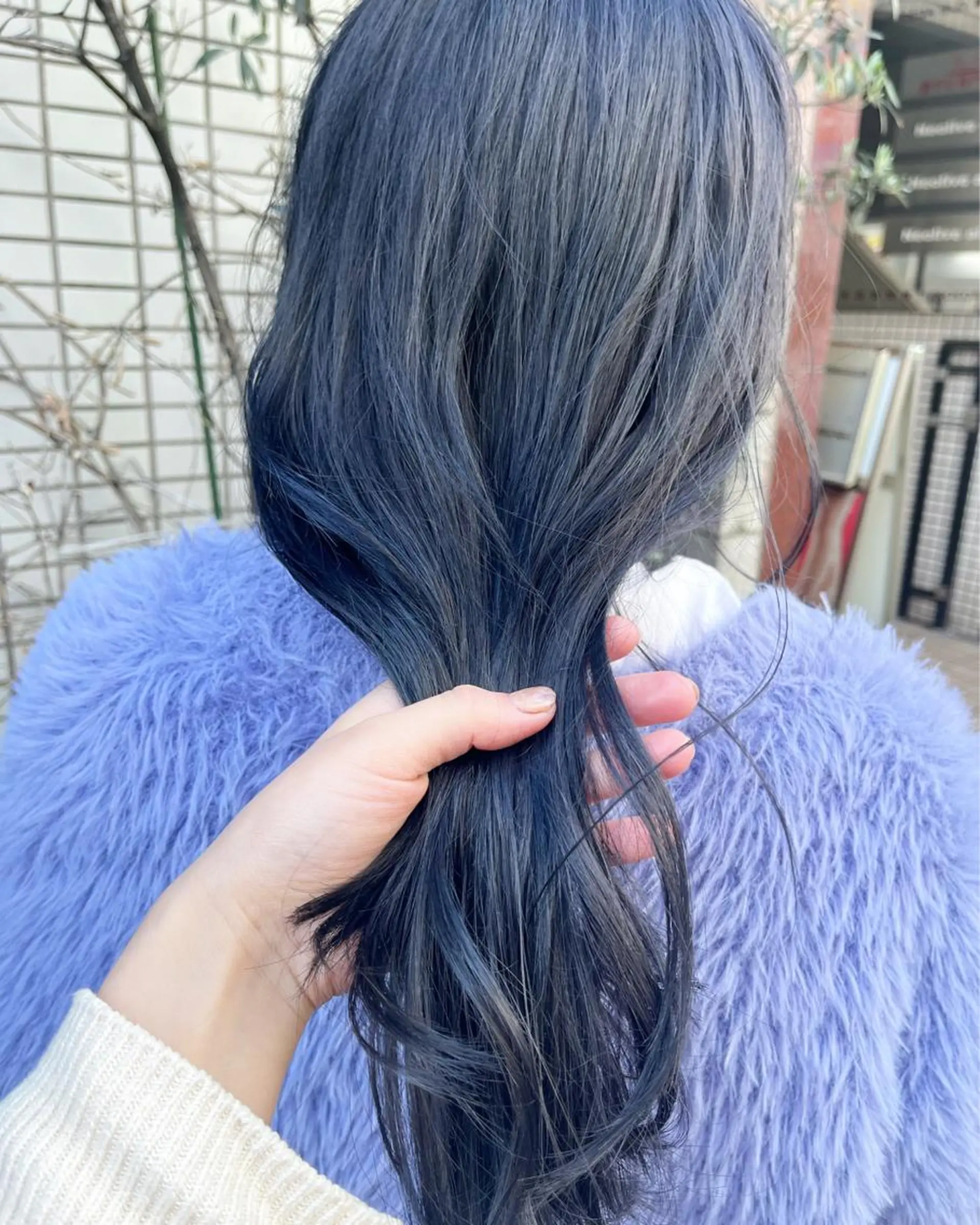 ロング カラー ヘアアレンジ ブリーチ ブルーカラー パープルカラー カット ヘアカラー トリートメント ヘアセット 🌷ボブ/髪質改善 ストレートのヘアスタイル