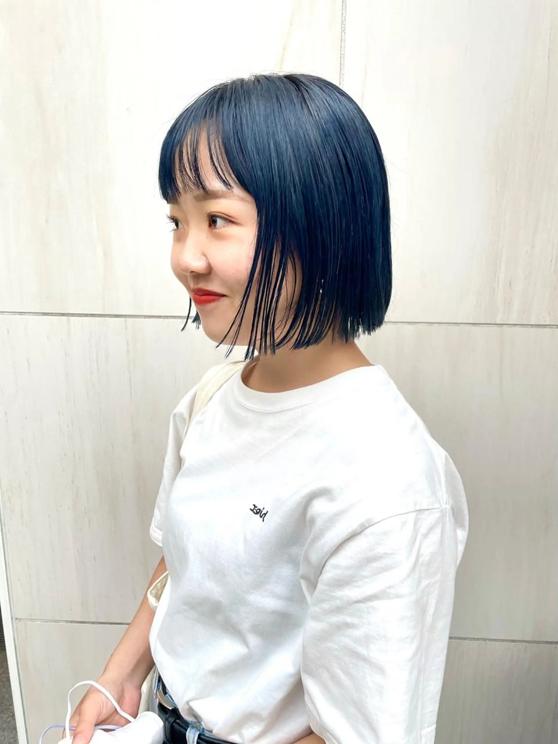 ミディアム カラー パーマ ヘアアレンジ メンズ キッズ ネイル マツエク・マツパ ブルーカラー ネイビーカラー ブルー ネイビー カット ヘアカラー トリートメント tatsumi/ボブ ウルフ/レイヤーのヘアスタイル