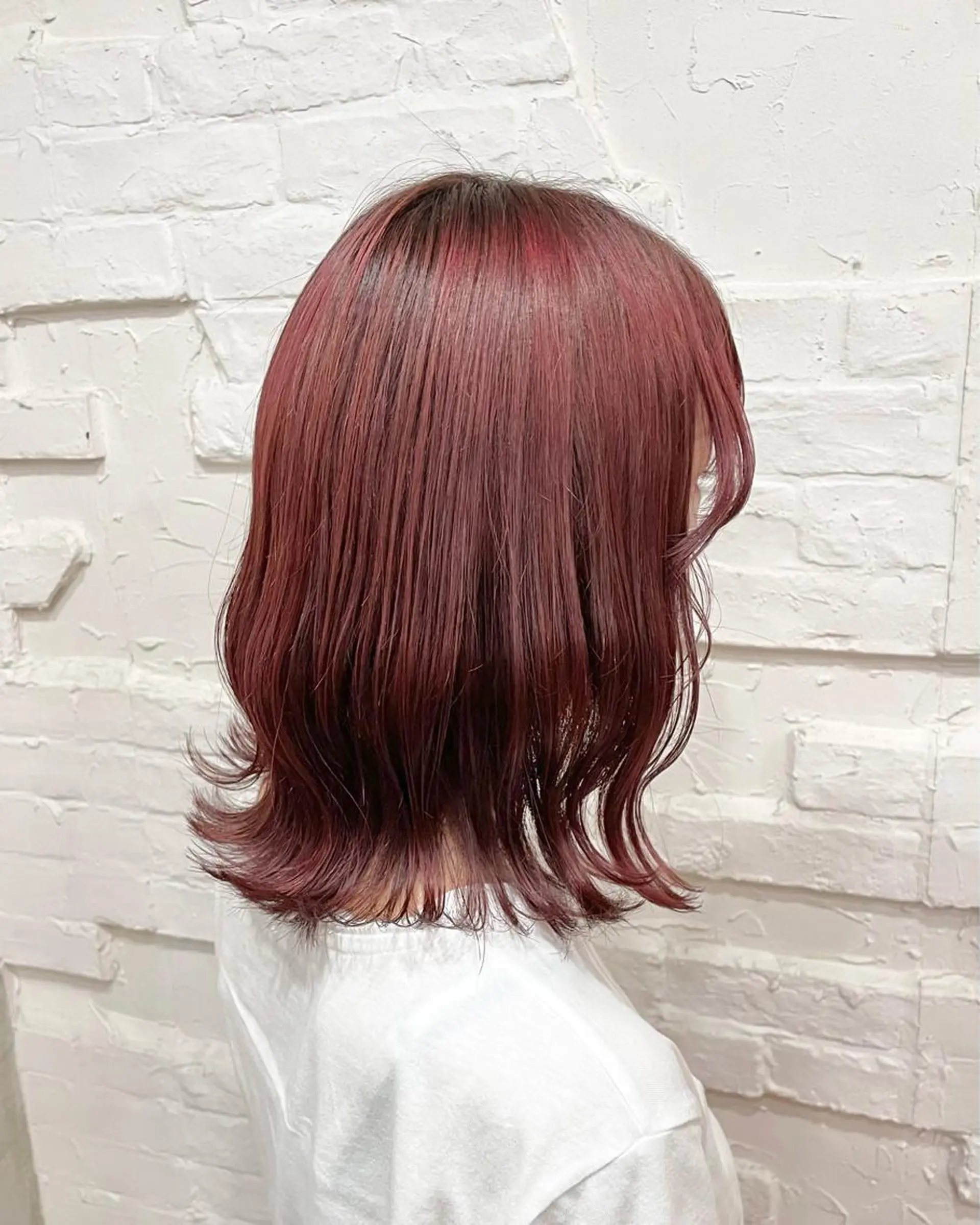 ミディアム カラー ヘアアレンジ カット ヘアカラー トリートメント 【ピンク/韓国ヘア/ ヘアセット】亜海のヘアスタイル