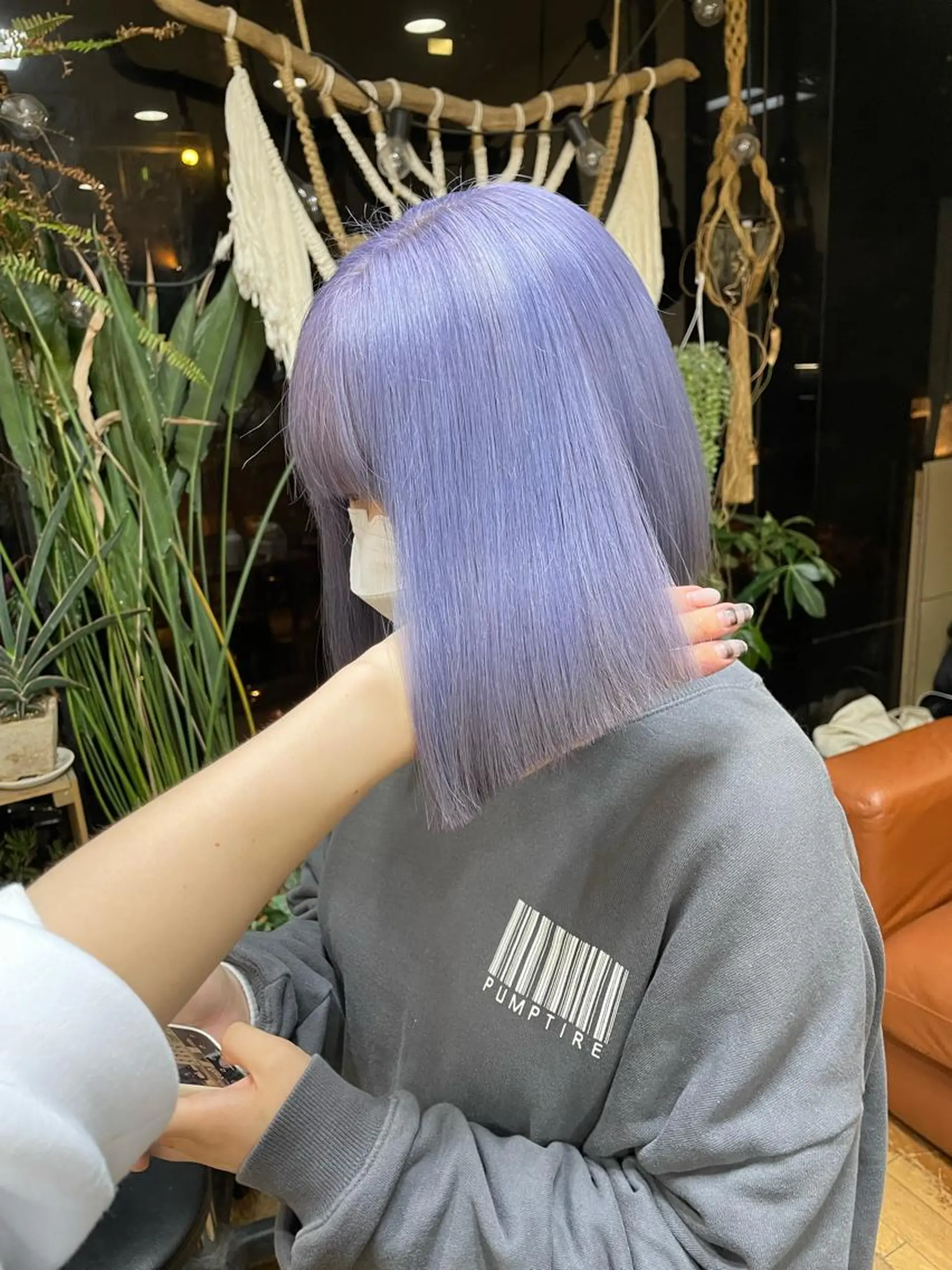 ミディアム カラー ブルーカラー 透明感カラー ヘアカラー トリートメント asumi/栄/ハイ トーン/ブリーチ/のヘアスタイル