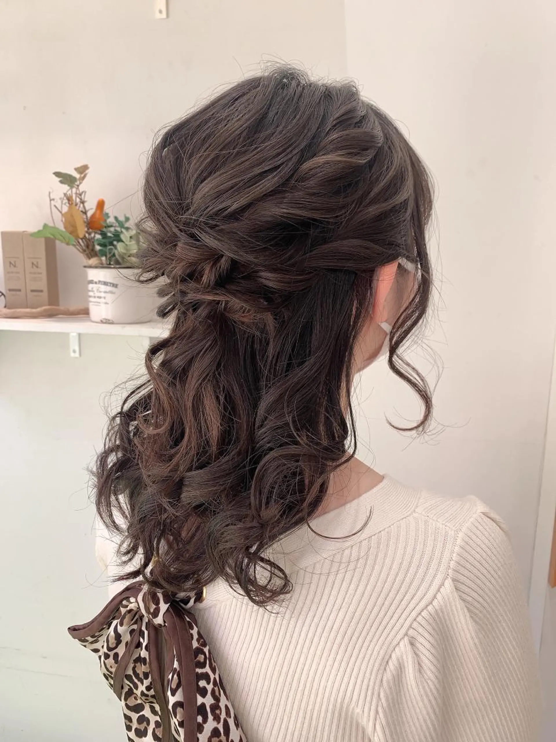 ヘアアレンジ ハーフアップ 結婚式・ブライダル ヘアセット ヘアアレンジ にいた　かづしげのヘアスタイル