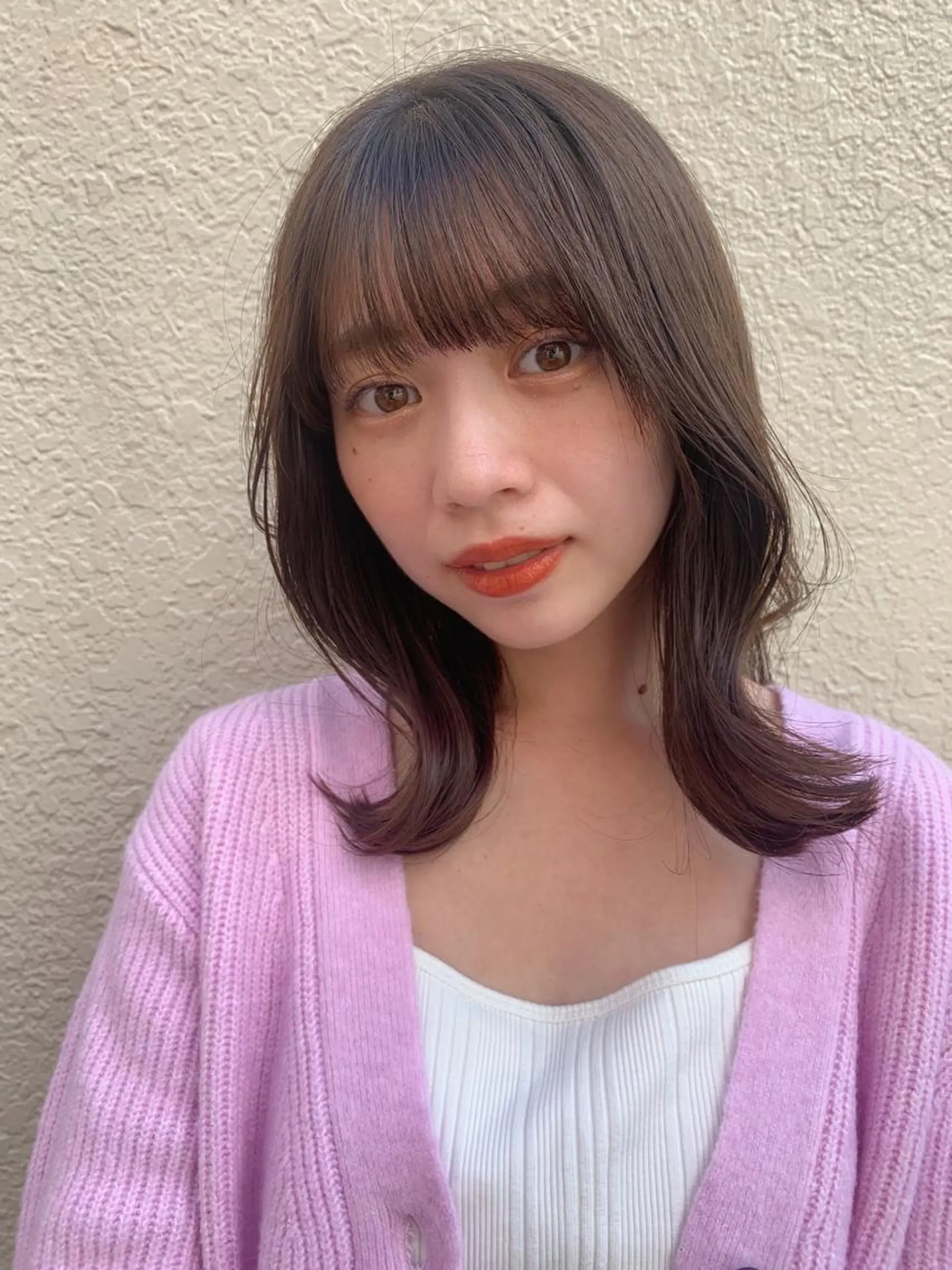 セミロング カラー ブラウンカラー キャラメルブラウン 韓国風ヘア レイヤーカット KANA/ボブ/ インナーカラー/艶髪のヘアスタイル