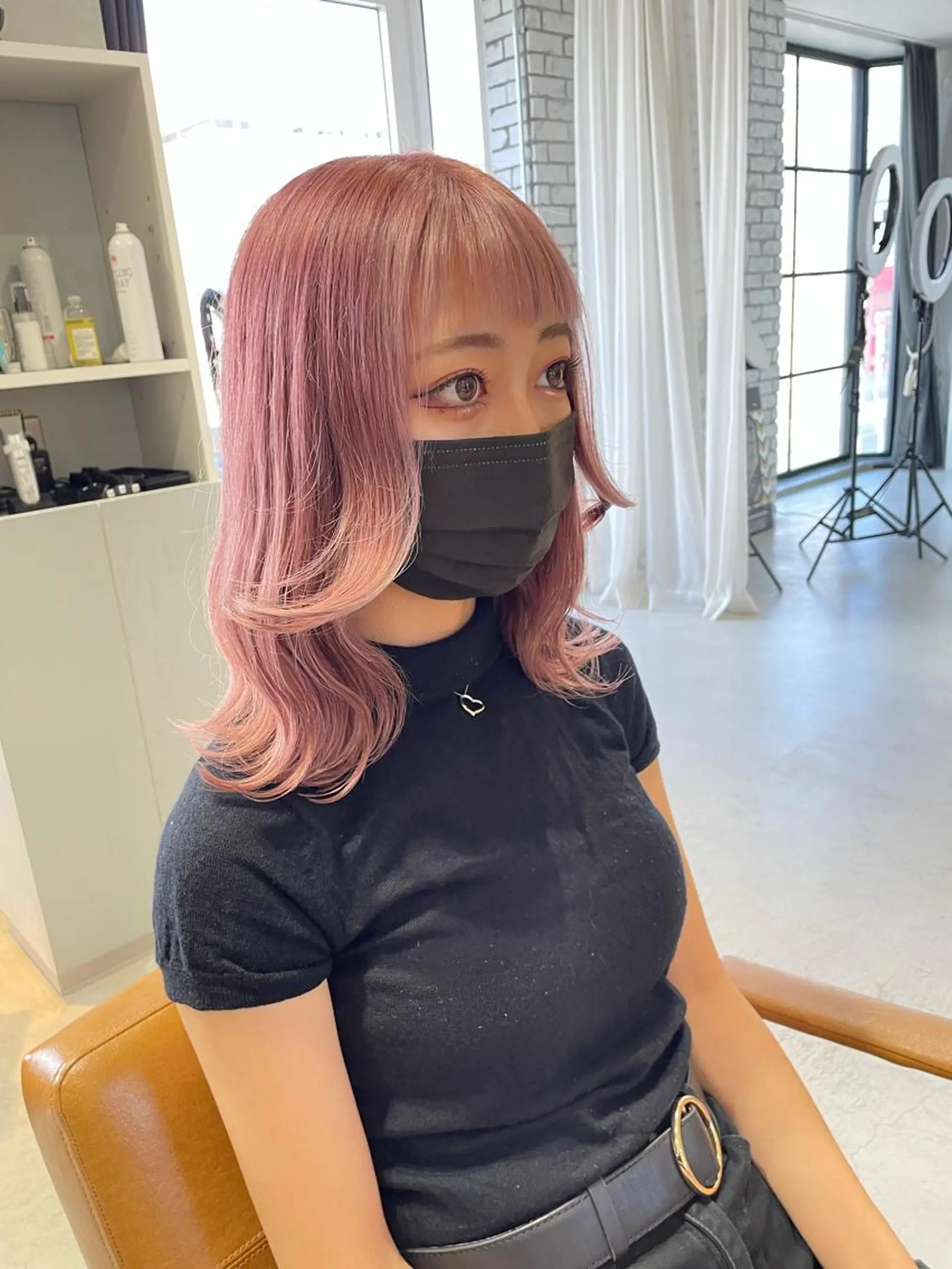 ミディアム カラー ブリーチ ケアブリーチ ピンクカラー 大阪韓国ヘア 🦋RINKAのヘアスタイル