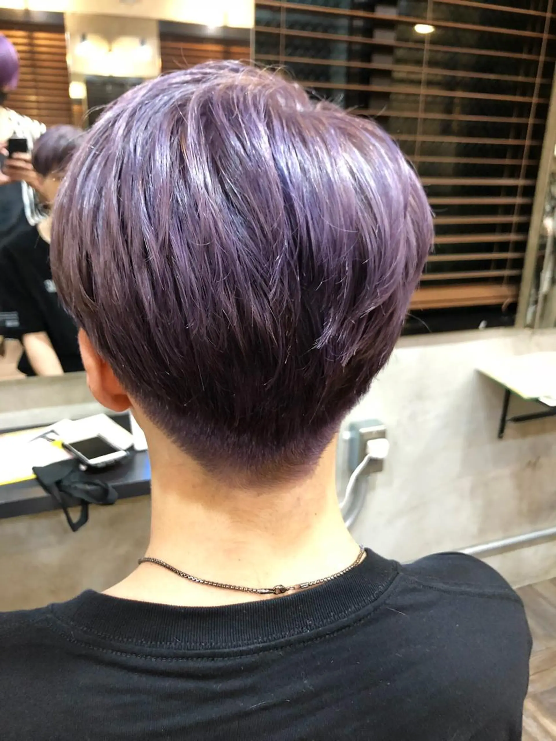 ショート カラー メンズ アディクシーカラー パープルカラー ヘアカラー La fith hair ponte所属・🔥ハイトーン🔥 🌈柴田尚貴🌈のヘアスタイル