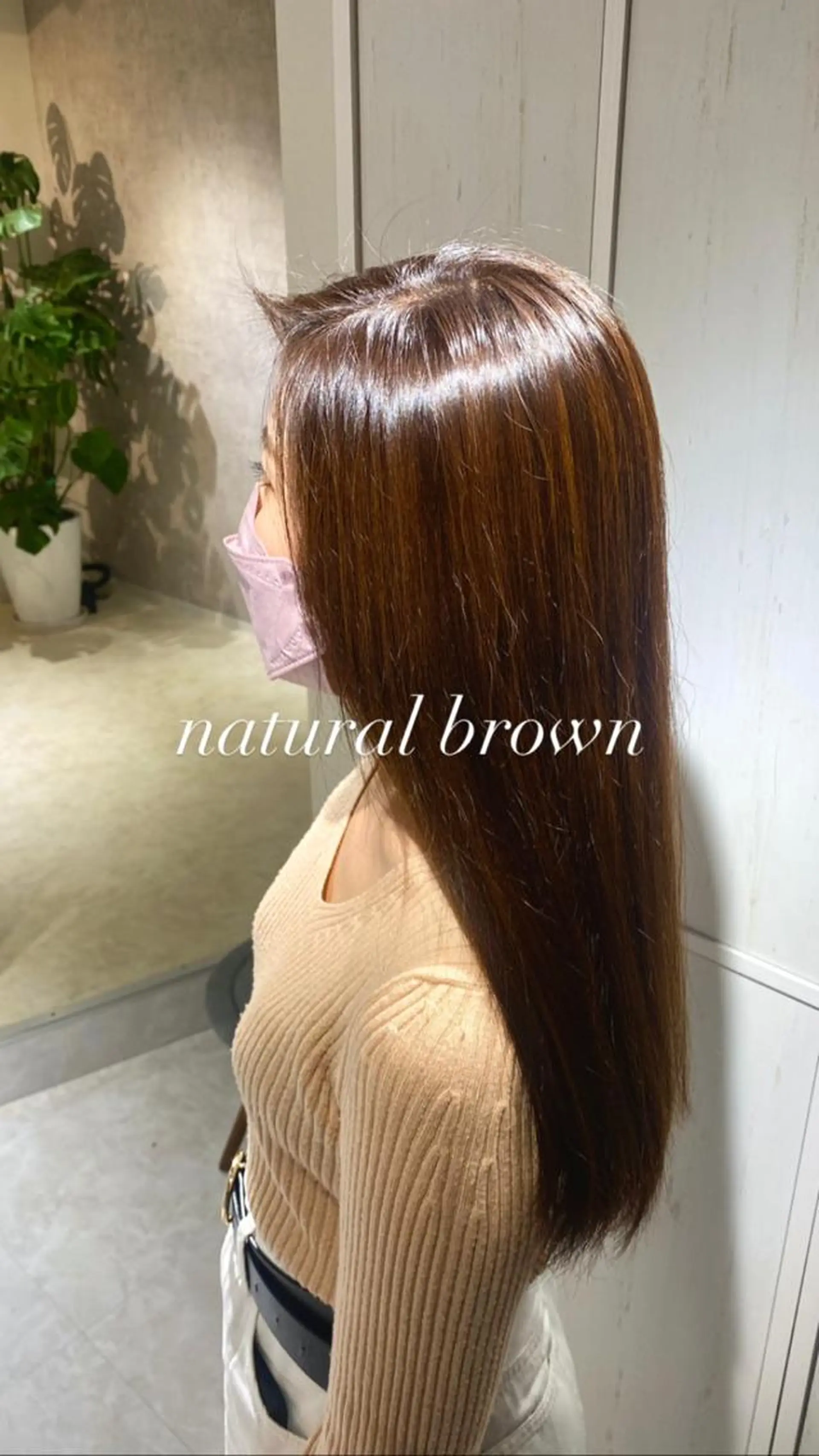 ロング カラー ブリーチ ブラウンカラー ブリーチなしカラー ヘアカラー 縮毛矯正とレイヤー /杉村凜汰郎のヘアスタイル