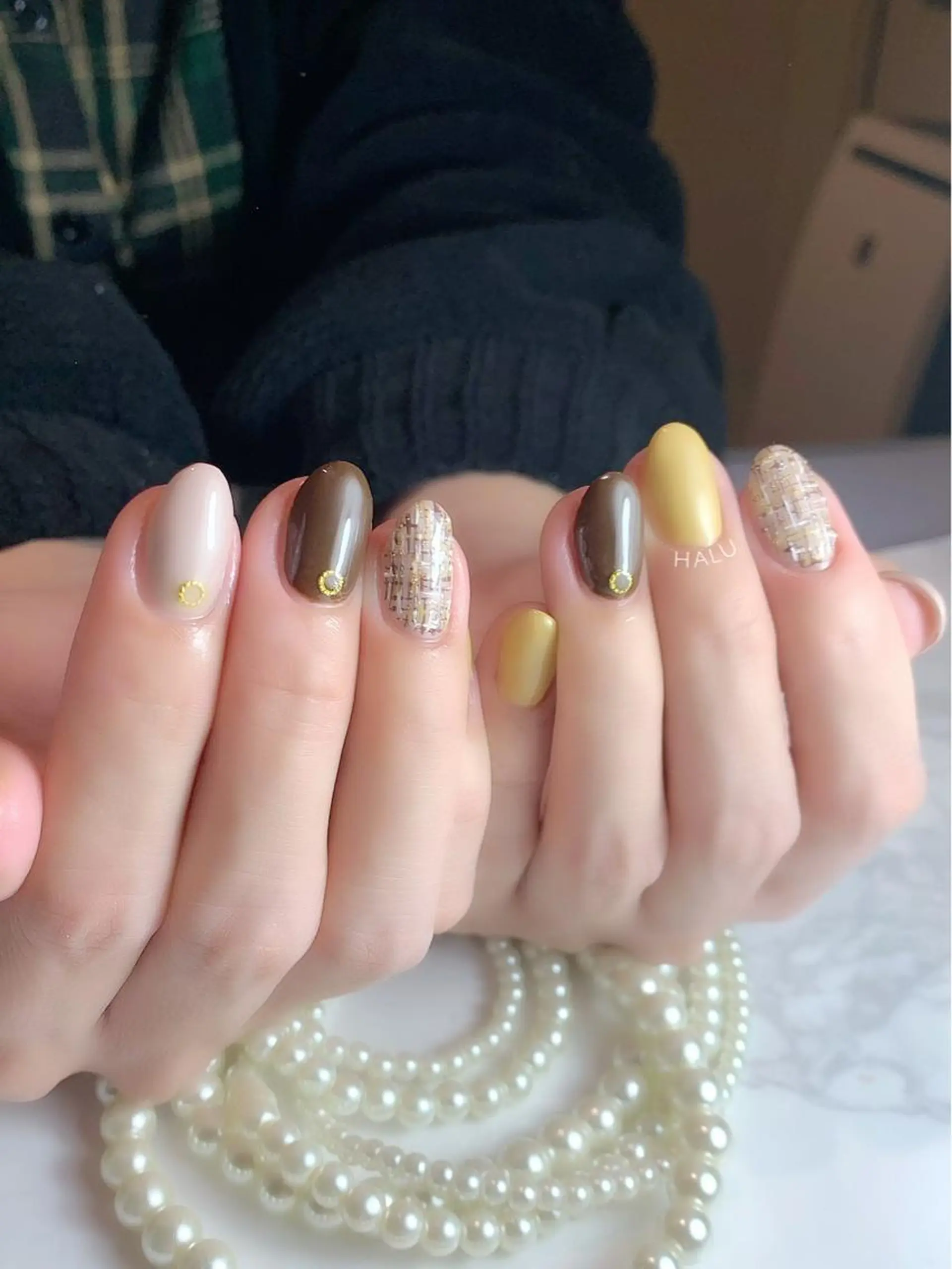 ネイル ツイードネイル HALU ハルのネイルデザイン