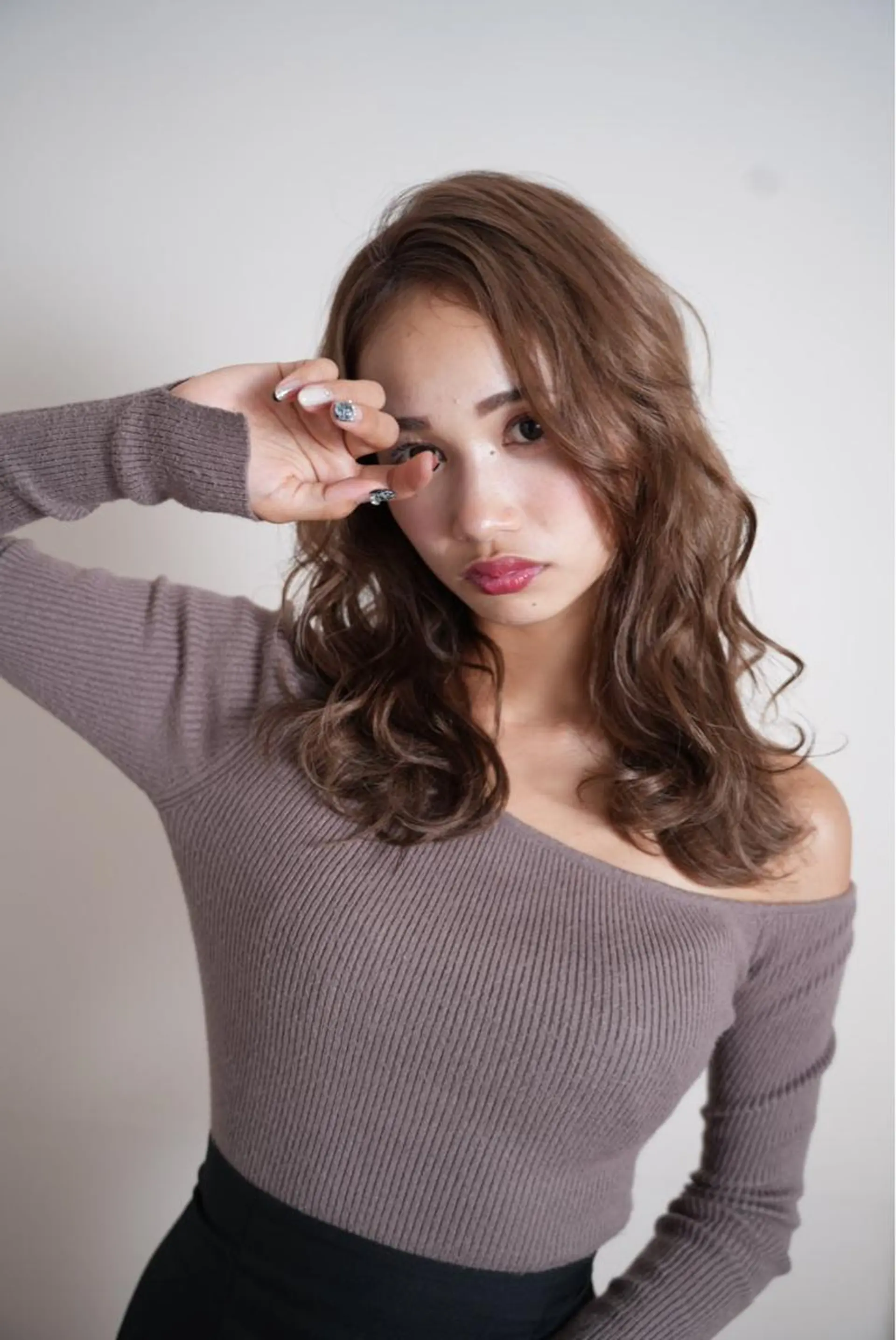 セミロング カット ヘアカラー 福森 みずきのヘアスタイル