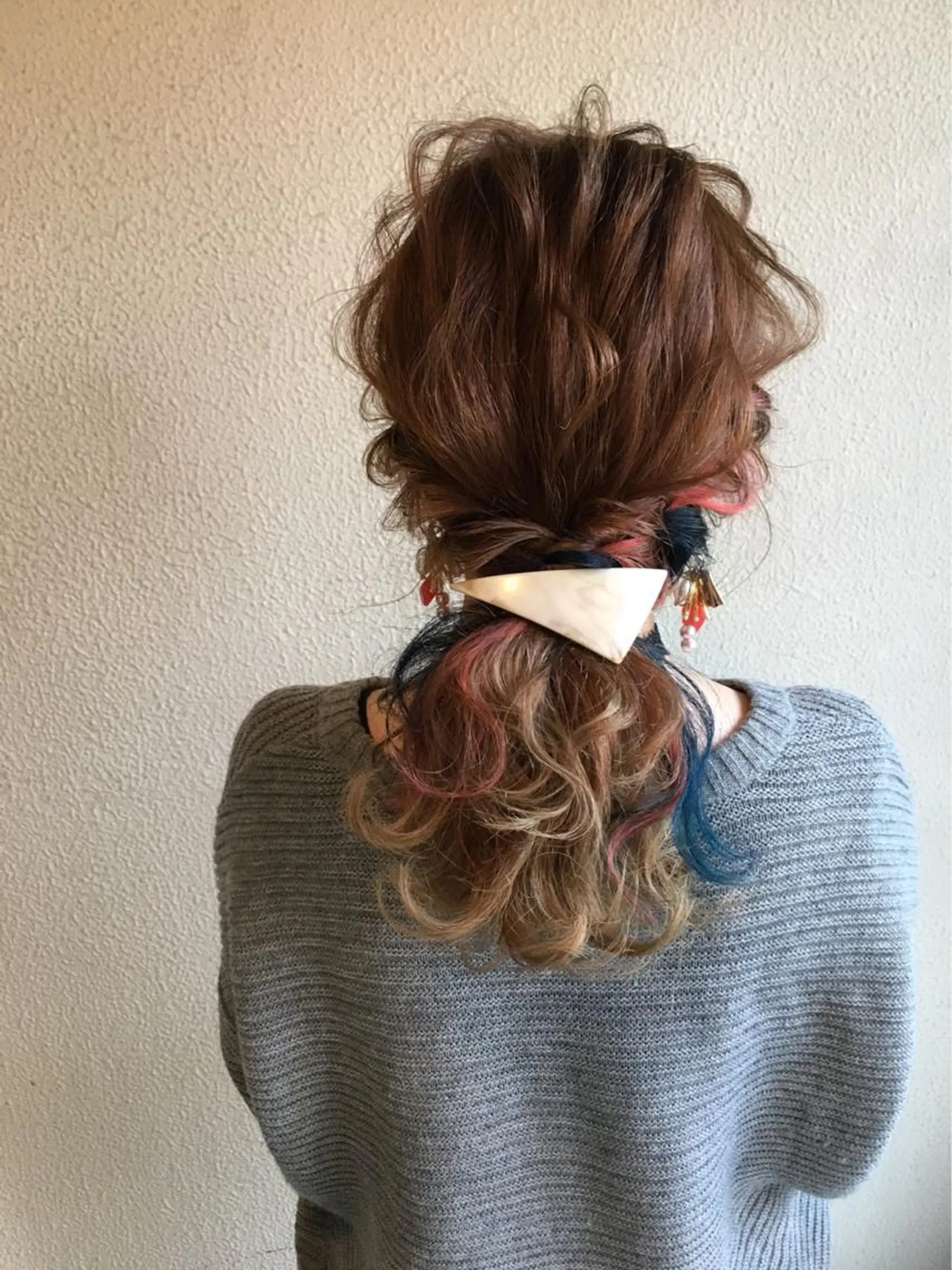 ミディアム カラー ヘアアレンジ ユニコーンカラー due hair 京都駅前店 MILBON オージュア認定サロン【デューヘアー】所属・ハイトーンブリーチ 土坂　由志【京都】のヘアスタイル