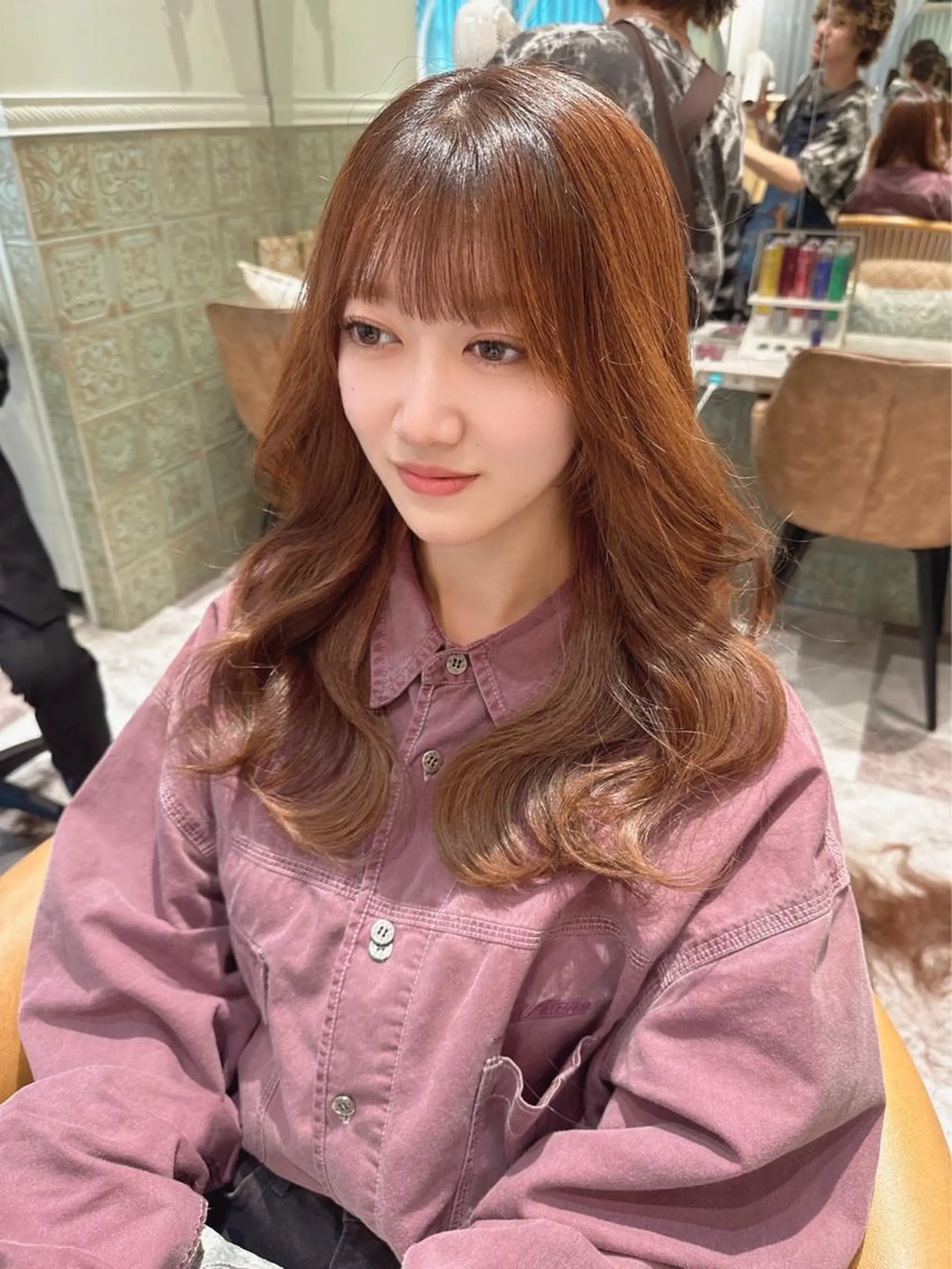 セミロング カラー ベージュカラー 黒髪 ブリーチ ブルーカラー ブルーブラック カット トリートメント 木屋元一/透明感 /レイヤー/顔まわりのヘアスタイル