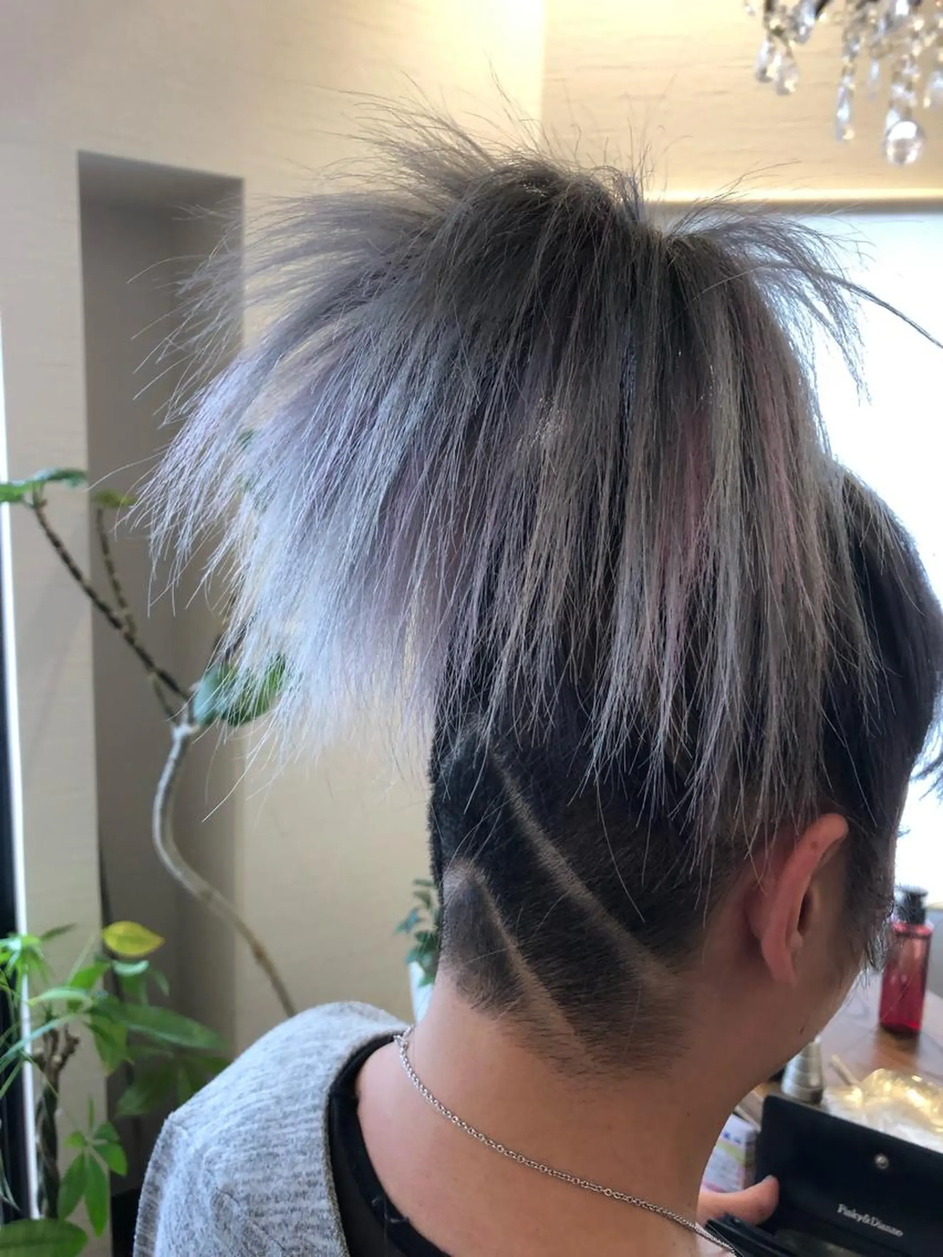 カラー ヘアアレンジ シルバー 皆巳 達郎のヘアスタイル