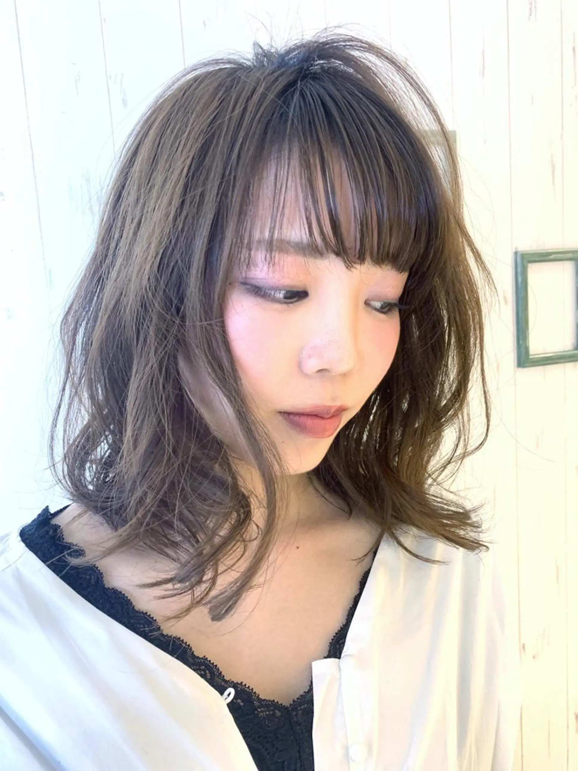 ミディアム カラー パーマ ヘアカラー トリートメント 髪質改善/ハイライト 小林秀樹のヘアスタイル